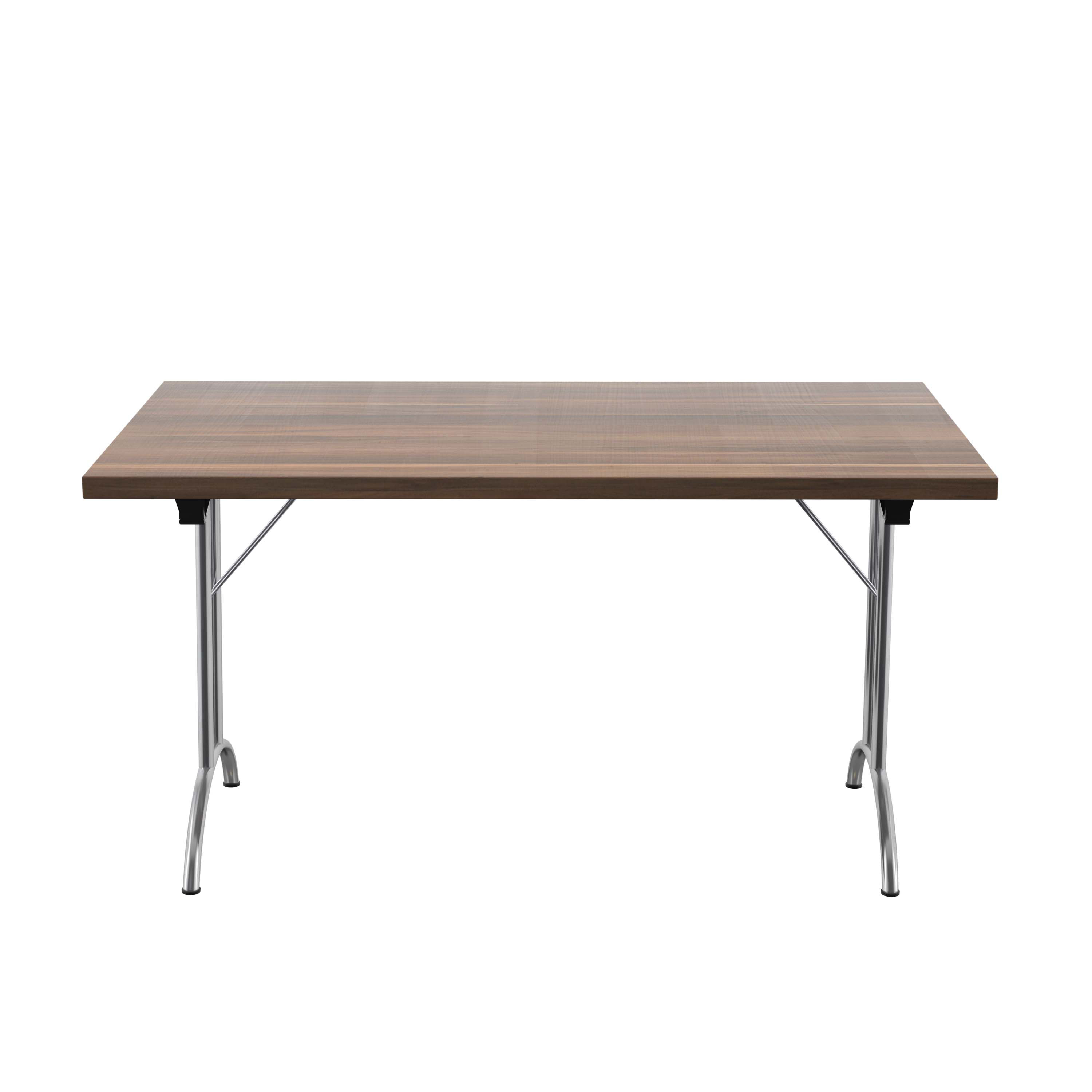 One Union Rectangular Folding Table (FSC) | 1400 X 800 | Dark Walnut/Chrome thumbnail 2