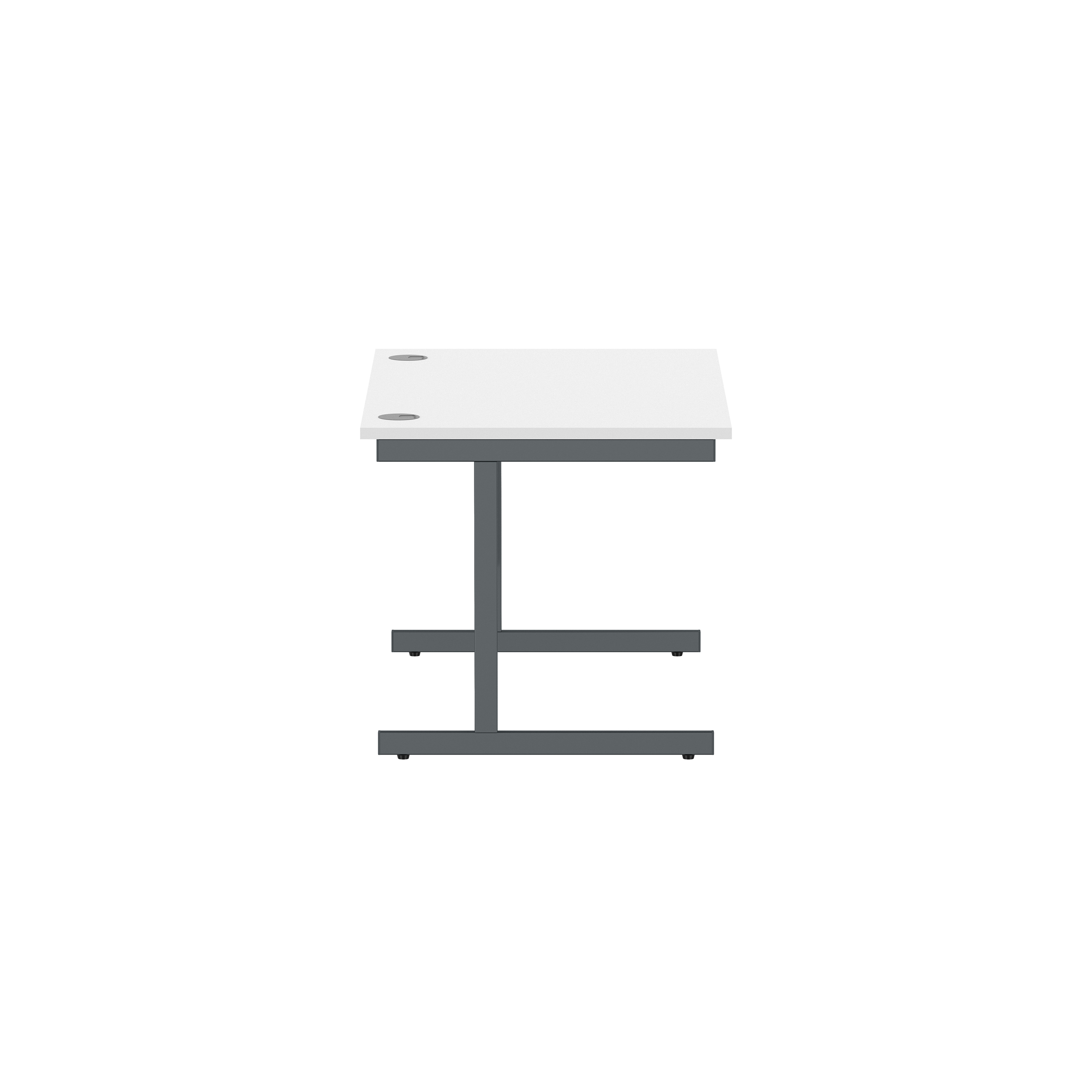 Office Rectangular Desk with Steel Single Upright Cantilever Frame (FSC) | 1200X800 | Arctic White/Graphite thumbnail 4