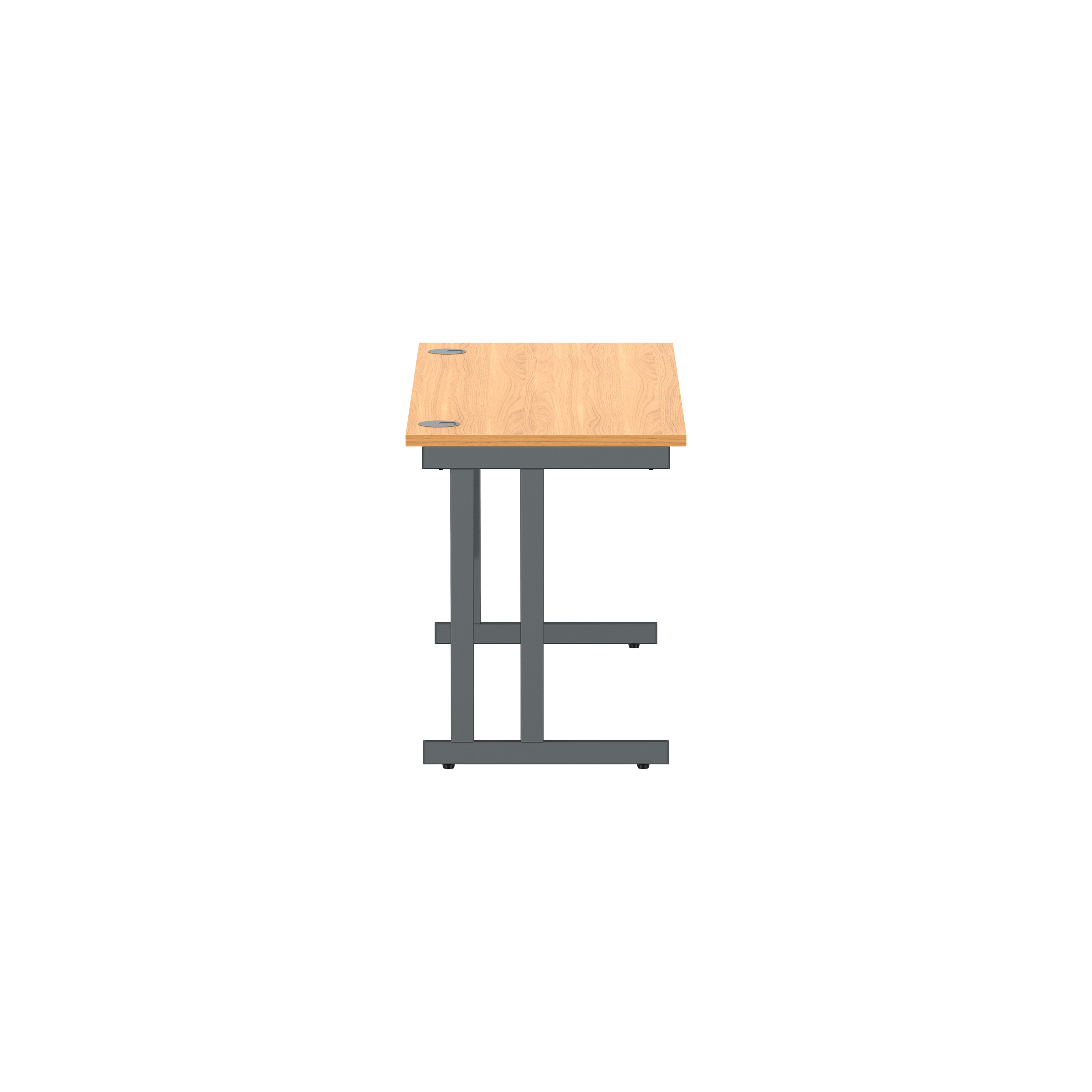 Office Rectangular Desk with Steel Double Upright Cantilever Frame (FSC) | 1400X600 | Norwegian Beech/Graphite thumbnail 4