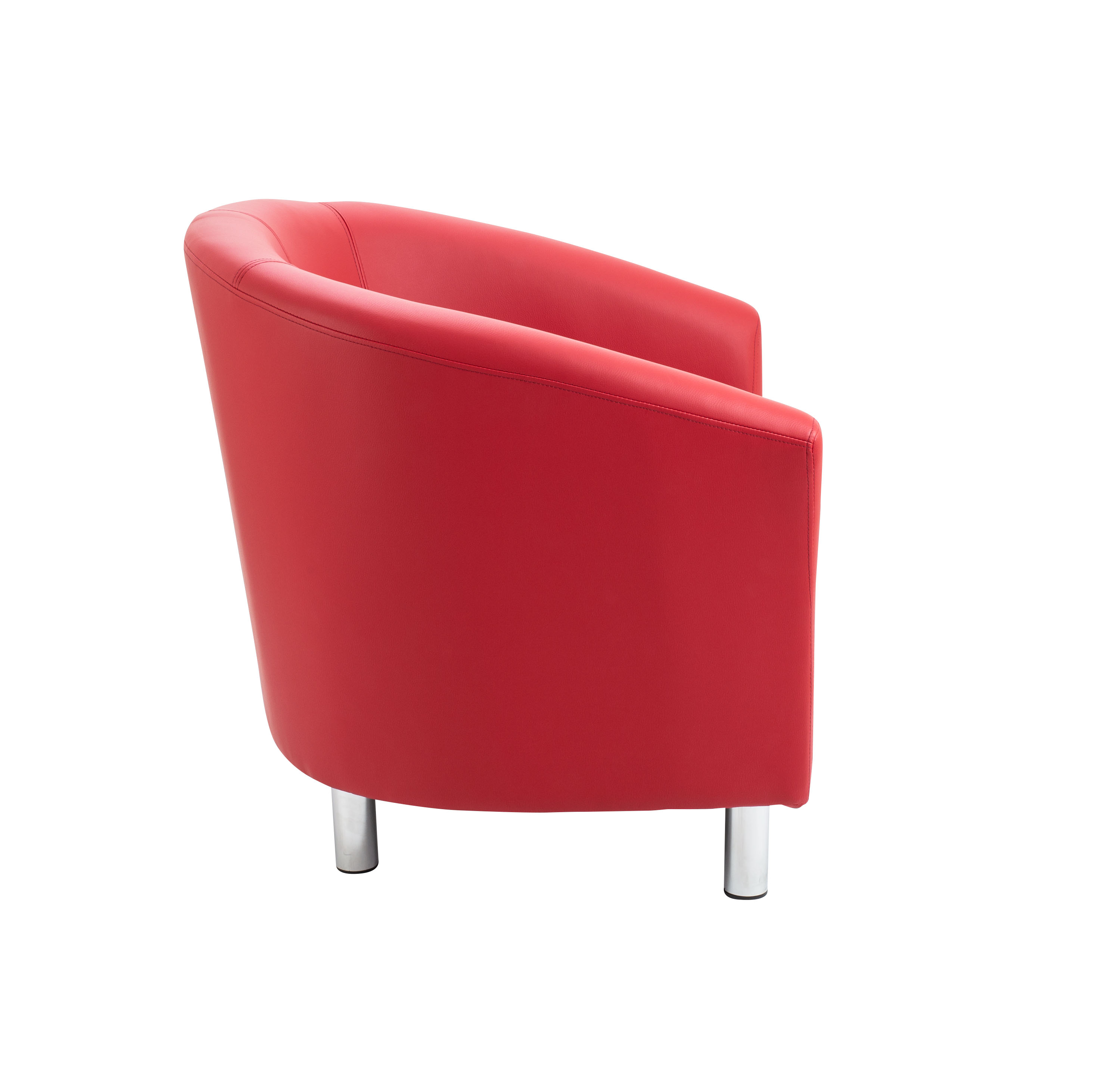 Tub Armchair with Metal Feet | Red PU thumbnail 3