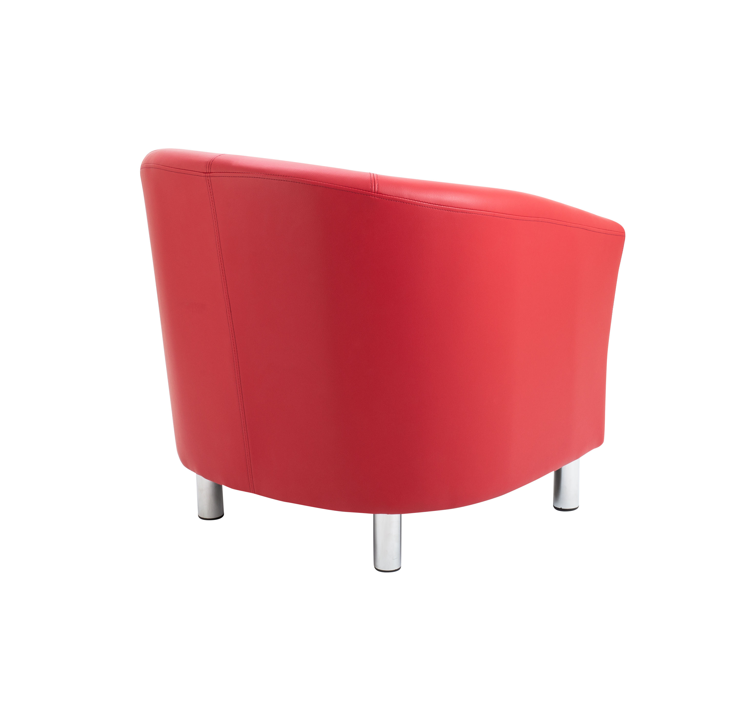 Tub Armchair with Metal Feet | Red PU thumbnail 4