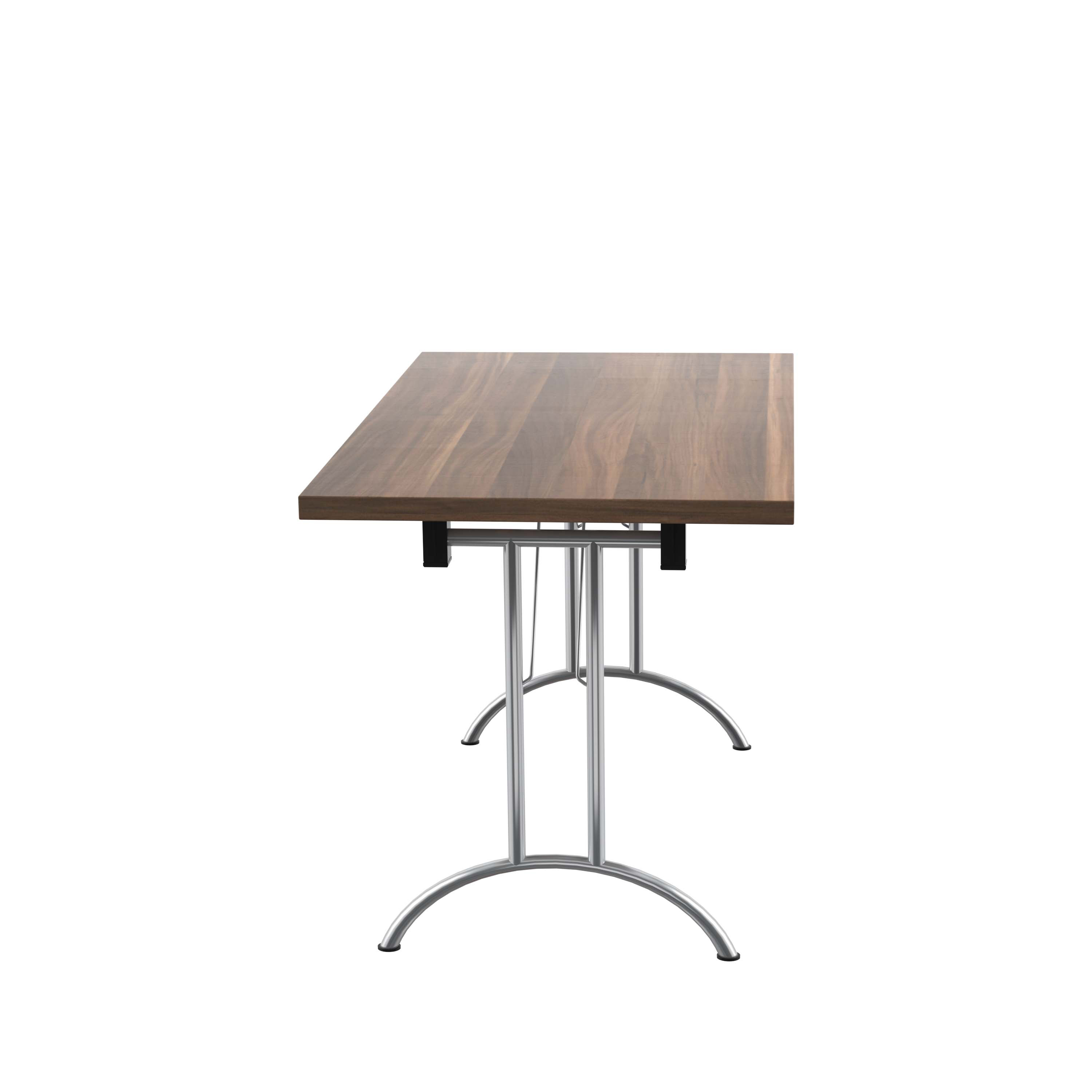 One Union Rectangular Folding Table (FSC) | 1200 X 700 | Dark Walnut/Chrome thumbnail 3