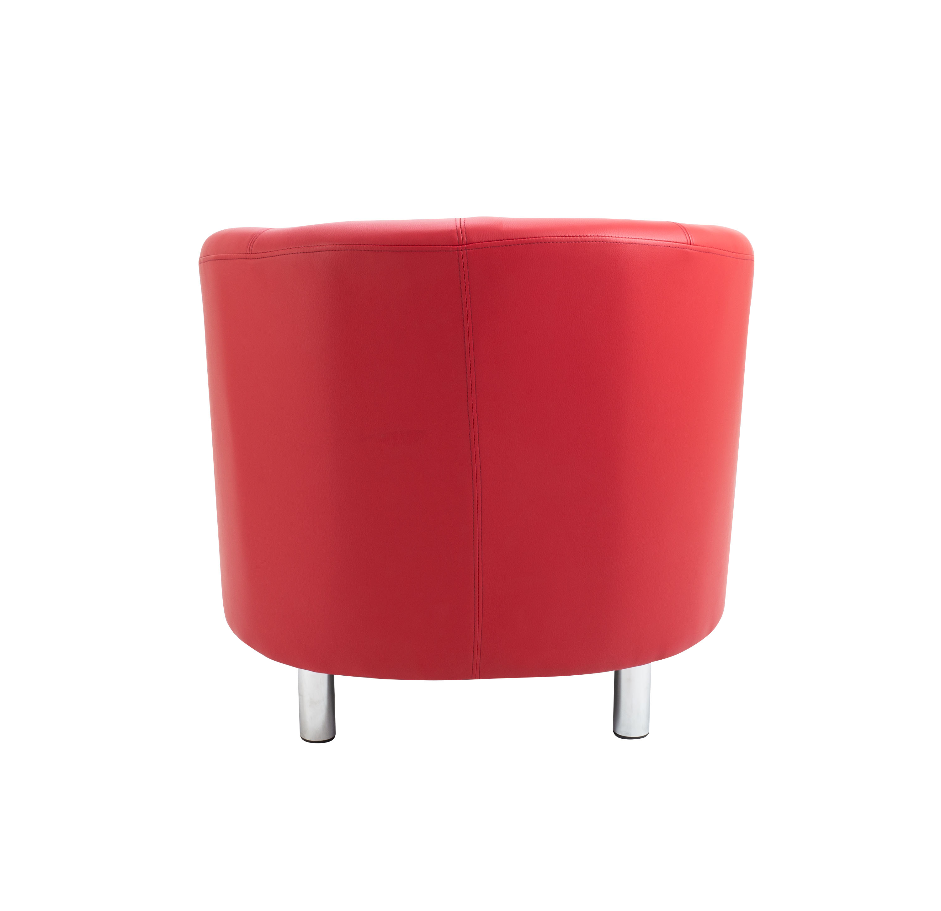 Tub Armchair with Metal Feet | Red PU thumbnail 5