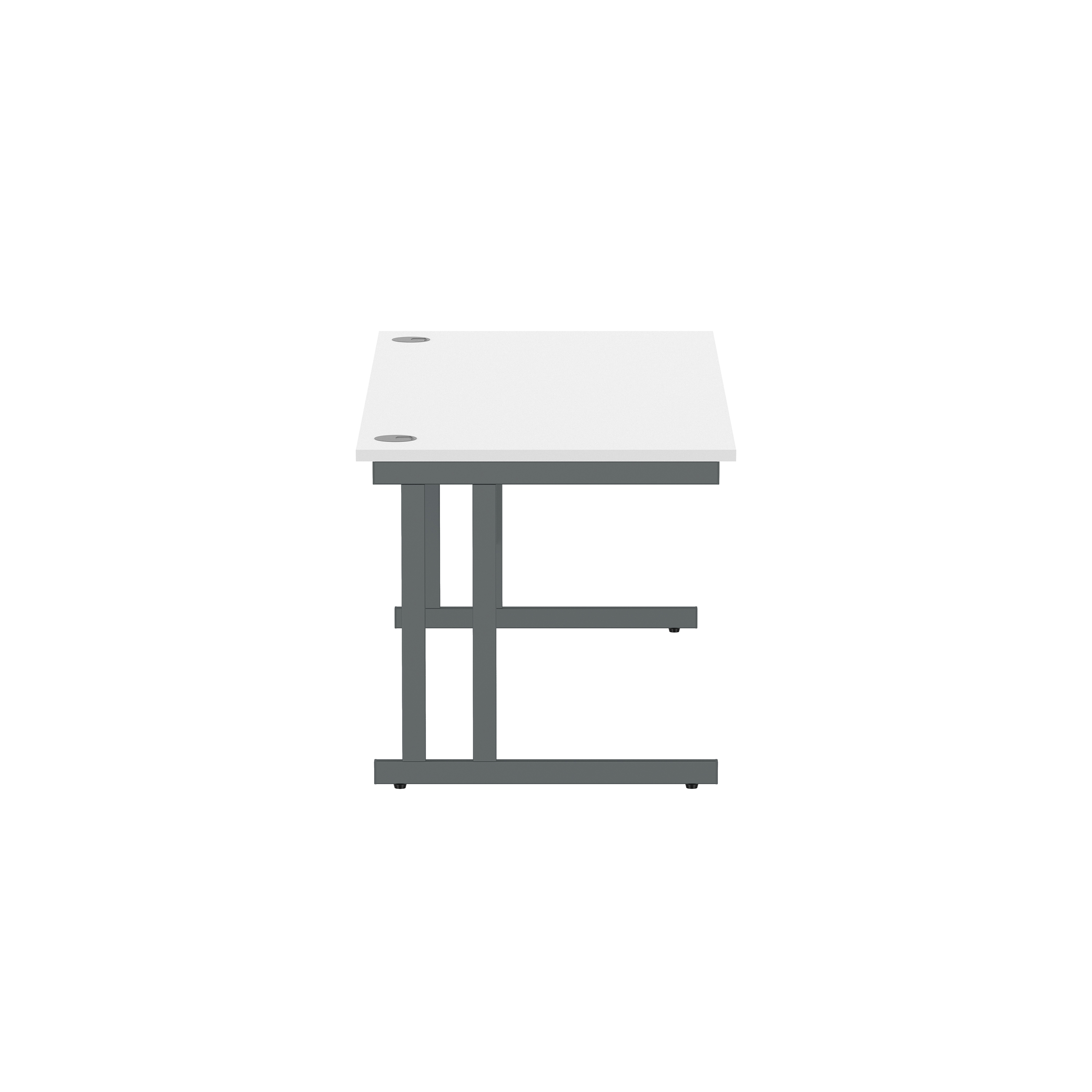 Office Rectangular Desk with Steel Double Upright Cantilever Frame (FSC) | 1800X800 | Arctic White/Graphite thumbnail 3