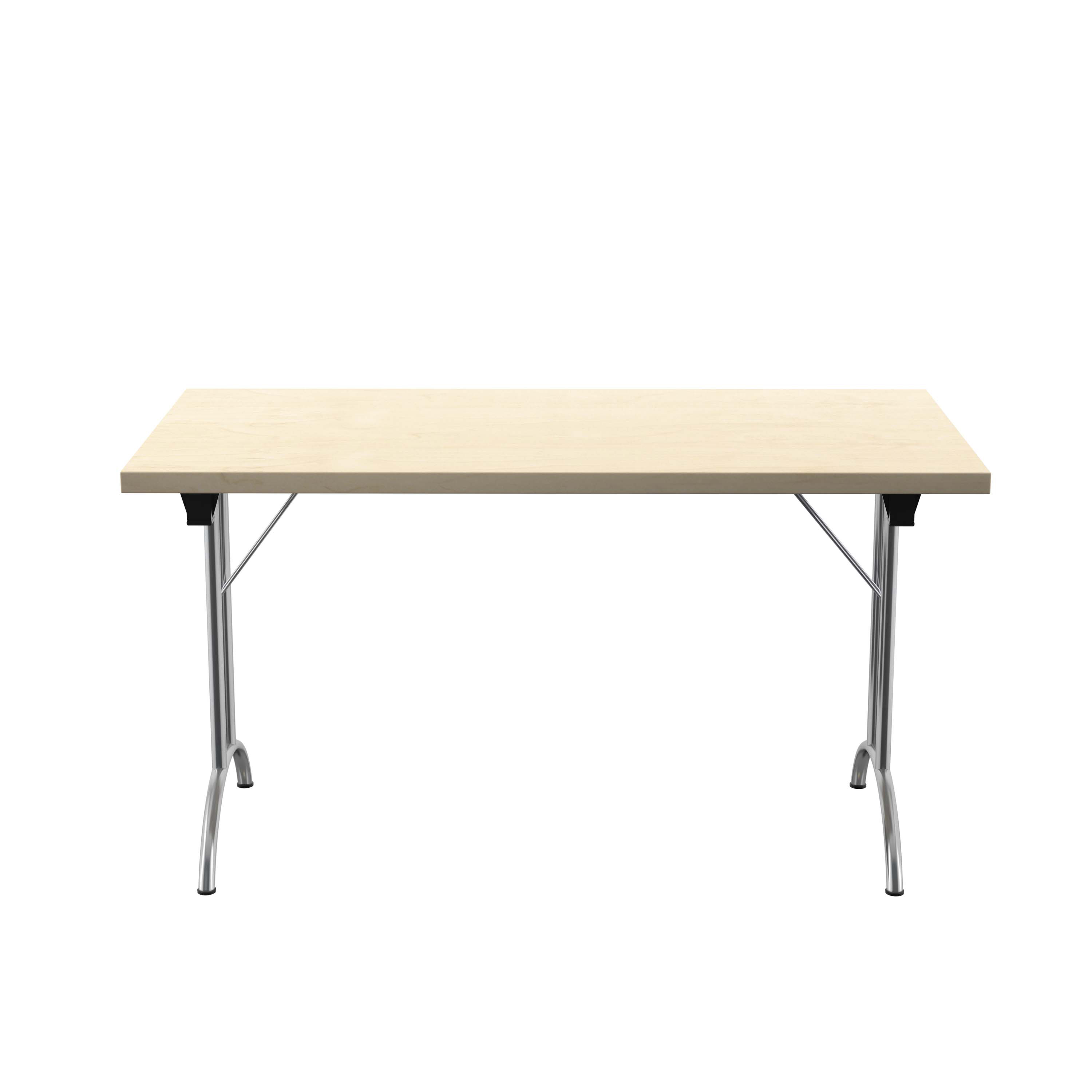 One Union Rectangular Folding Table (FSC) | 1400 X 700 | Maple/Chrome thumbnail 2