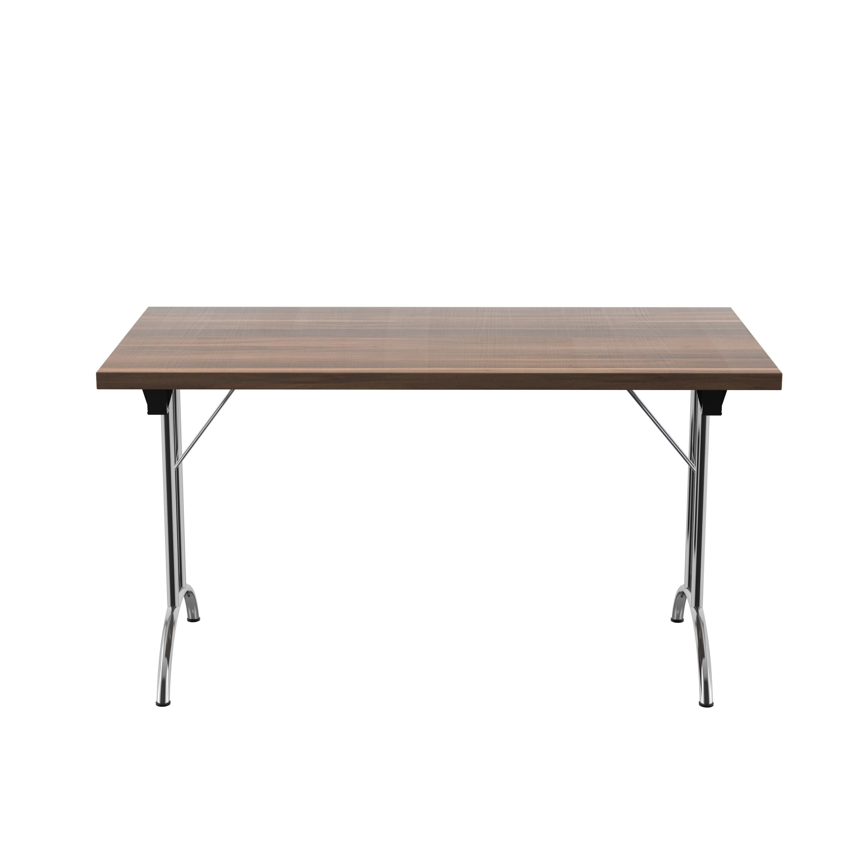 One Union Rectangular Folding Table (FSC) | 1400 X 700 | Dark Walnut/Silver thumbnail 2