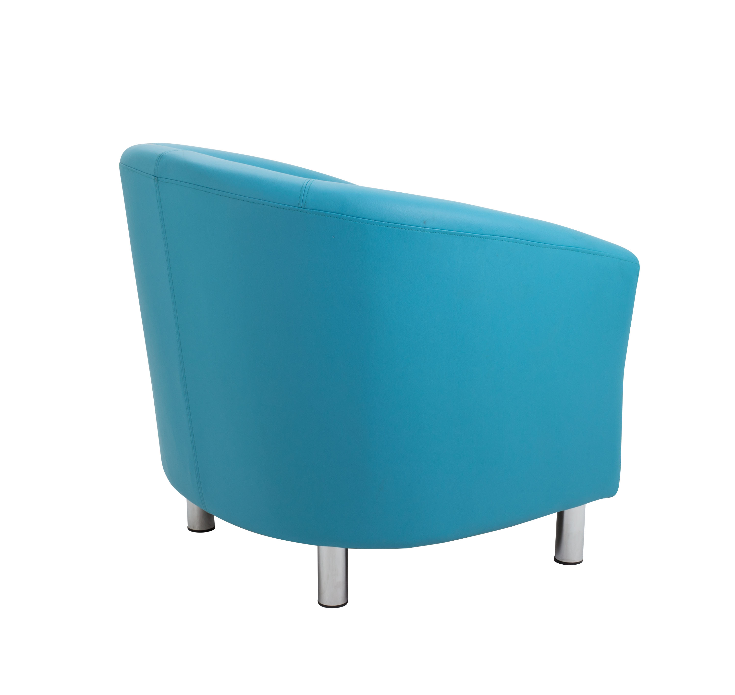 Tub Armchair with Metal Feet | Sky Blue PU thumbnail 4