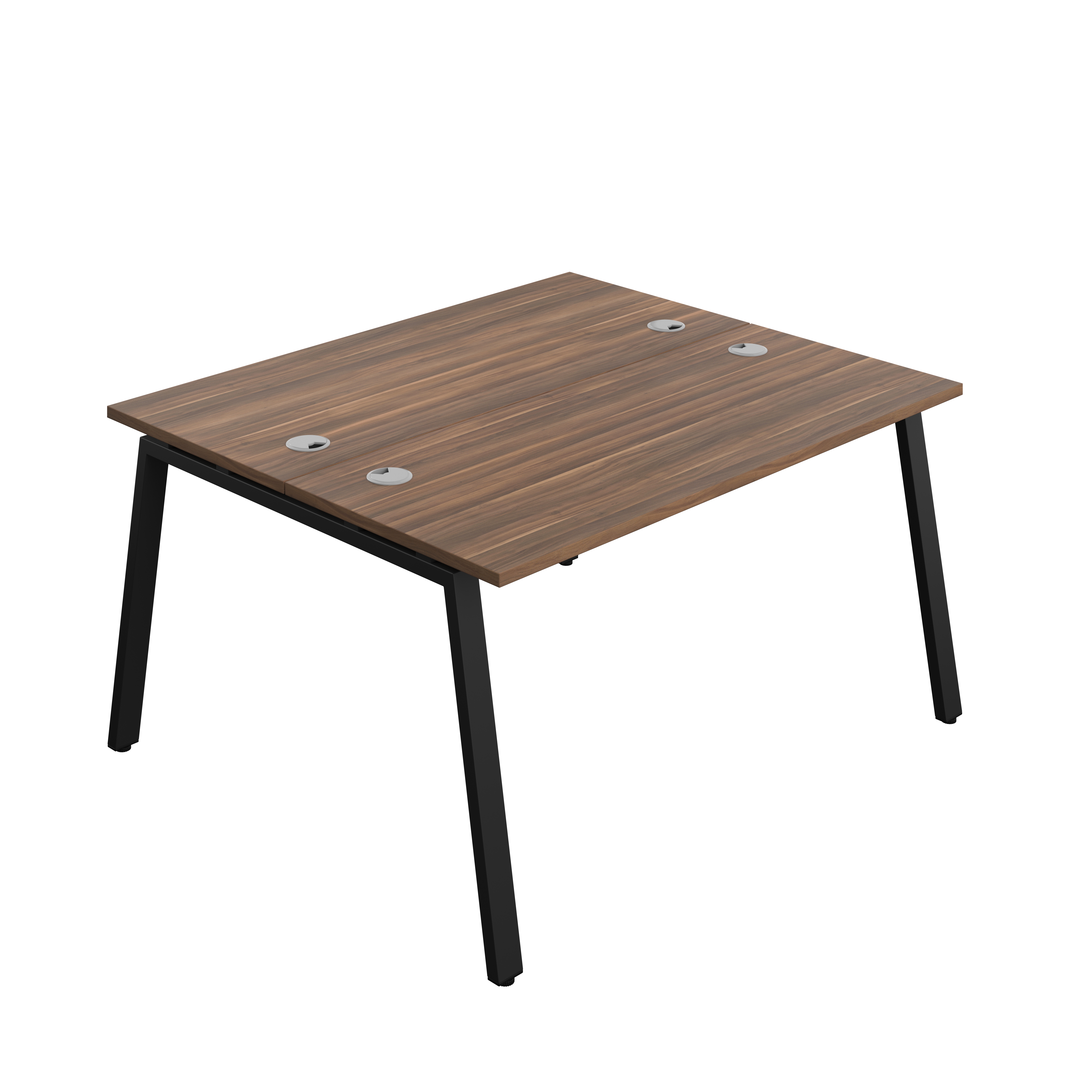 Synergy Bench with Cable Ports: 2 Person (FSC) : A-Frame Leg : 1400 | 700 | Dark Walnut/Black