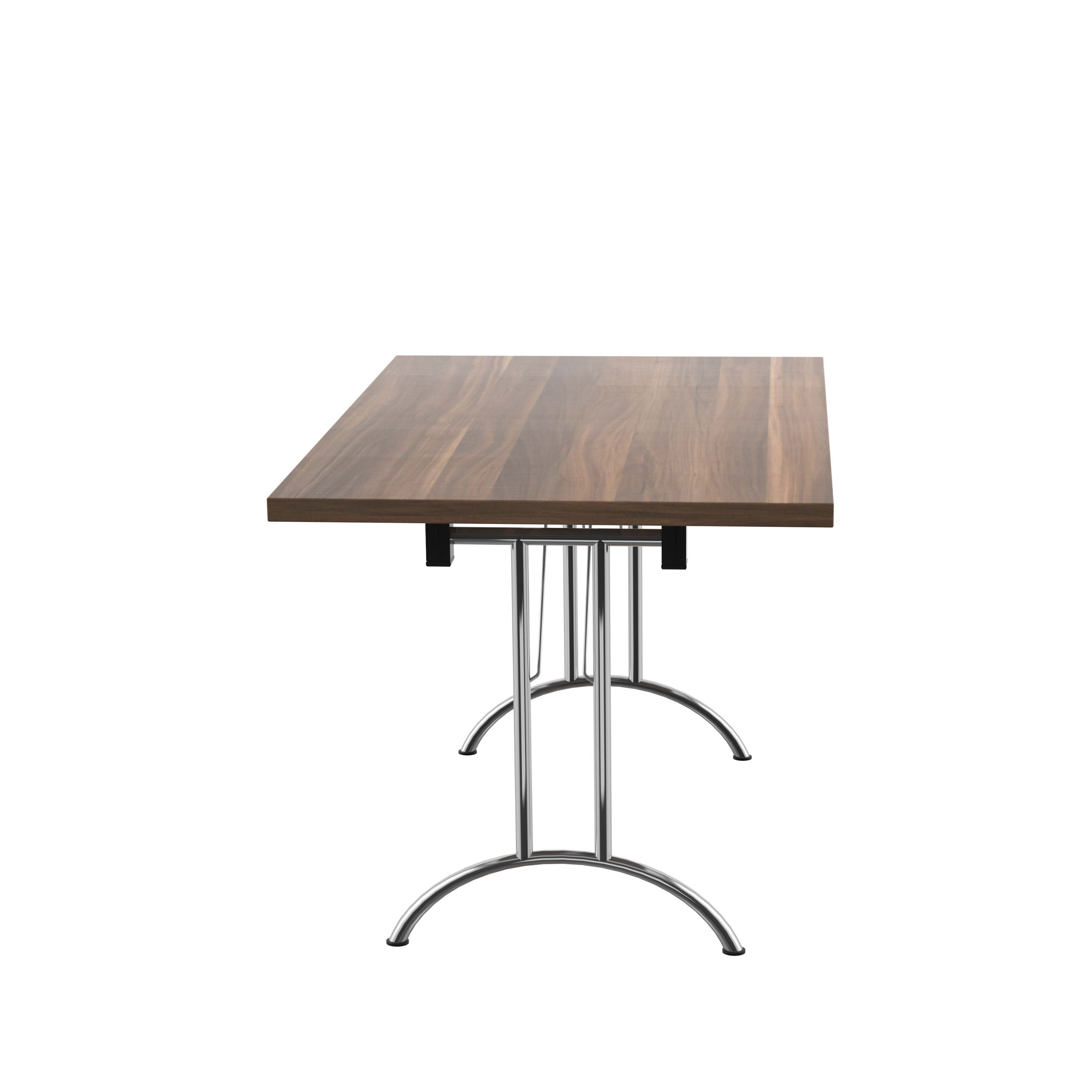 One Union Rectangular Folding Table (FSC) | 1200 X 800 | Dark Walnut/Silver thumbnail 3