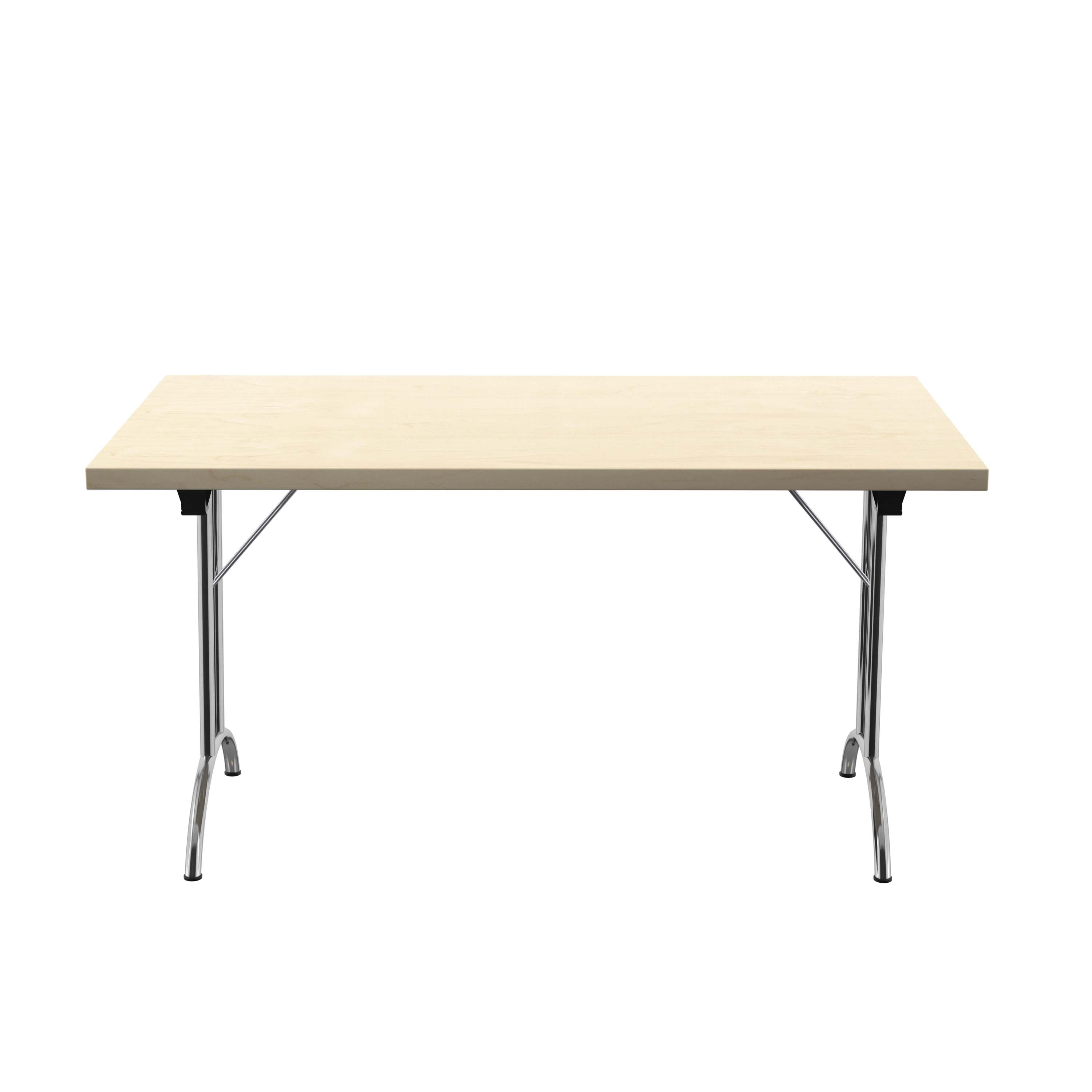 One Union Rectangular Folding Table (FSC) | 1400 X 800 | Maple/Silver thumbnail 2