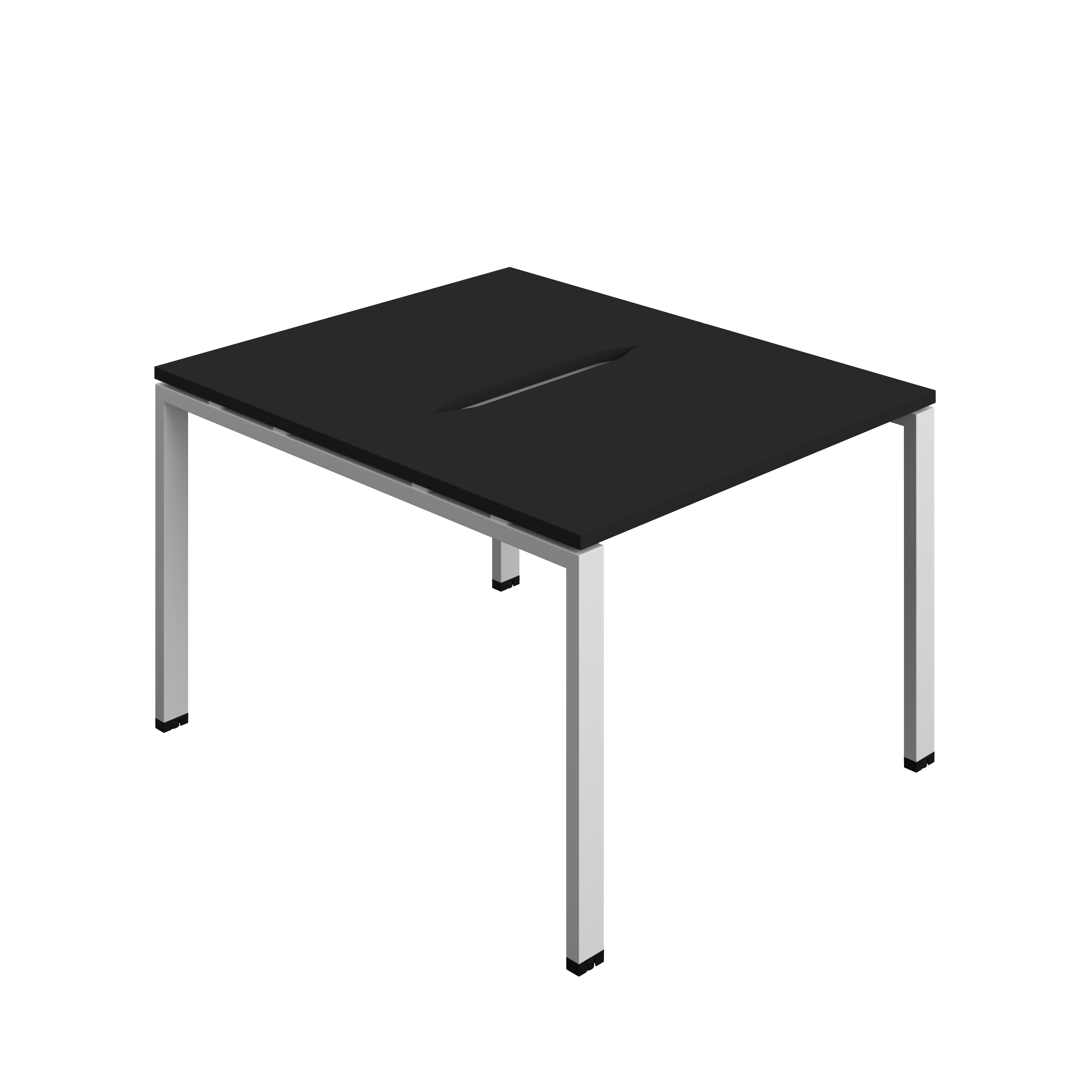 Synergy Bench with Cut Out: 2 Person (FSC) : Goal Post Leg : 1000 | 700 | Black/Silver