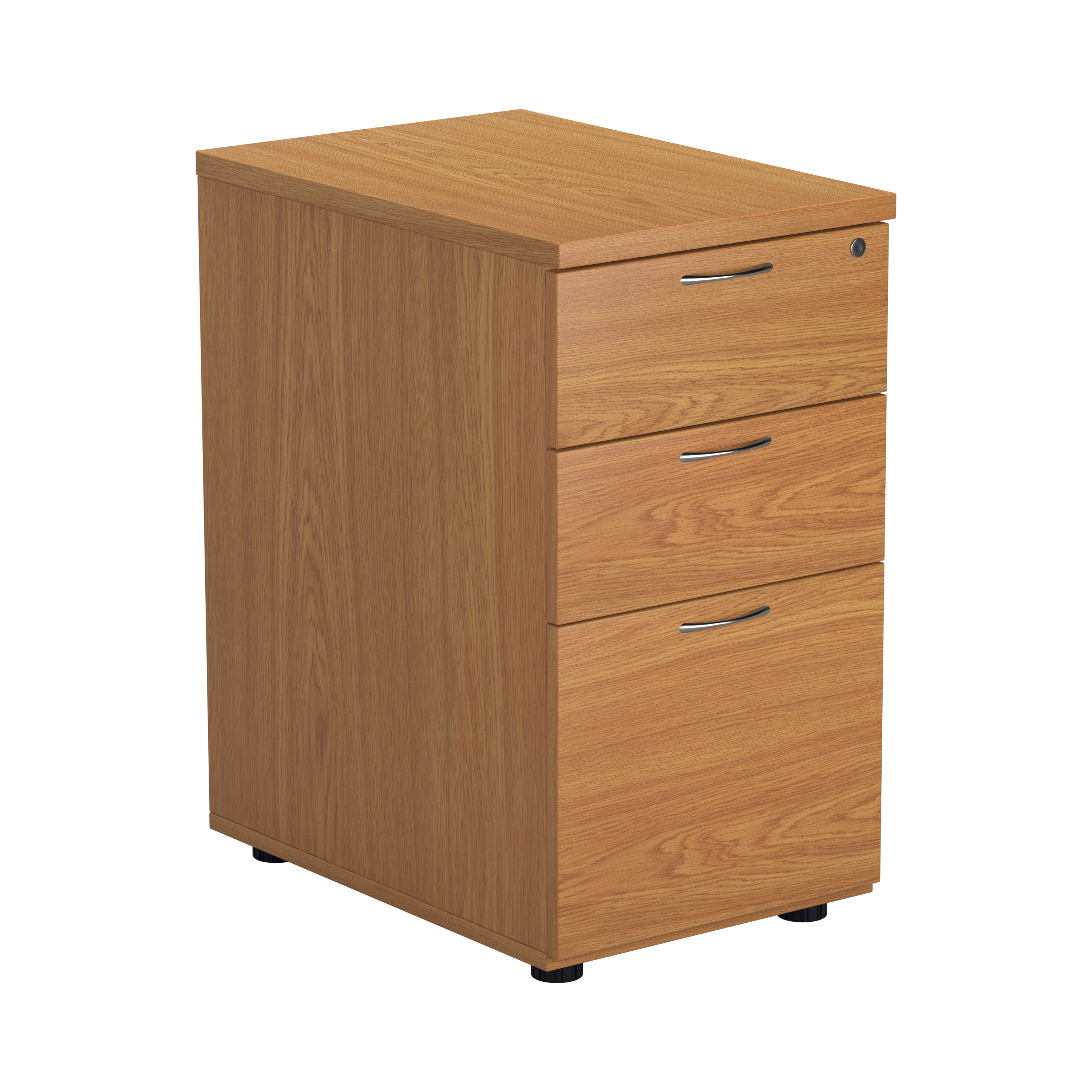 Essentials+Desk+High+3+Drawer+Pedestal+%28FSC%29+600+Deep+Nova+Oak