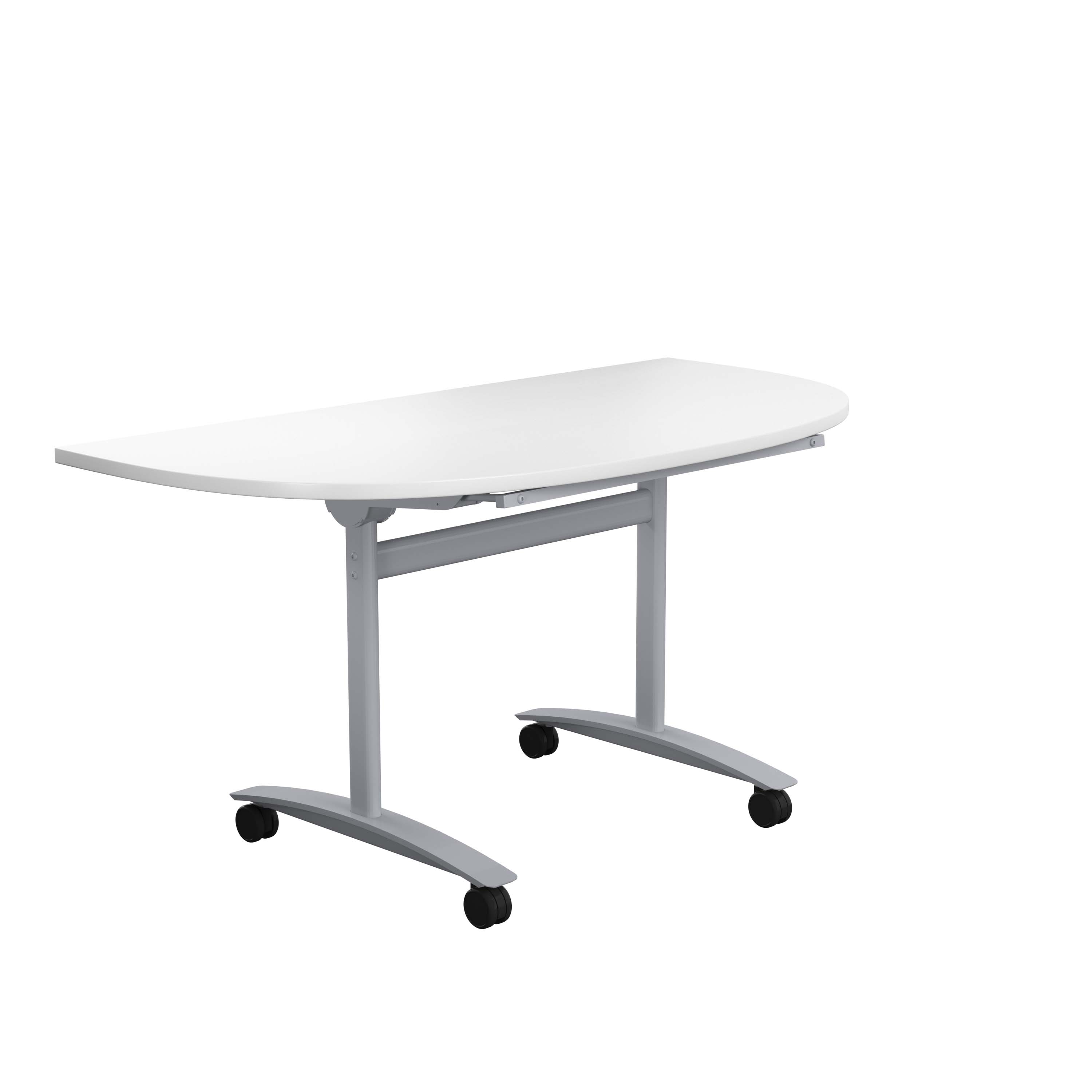 One D-End Tilting Table (FSC) | 1400 X 700 | White/Silver
