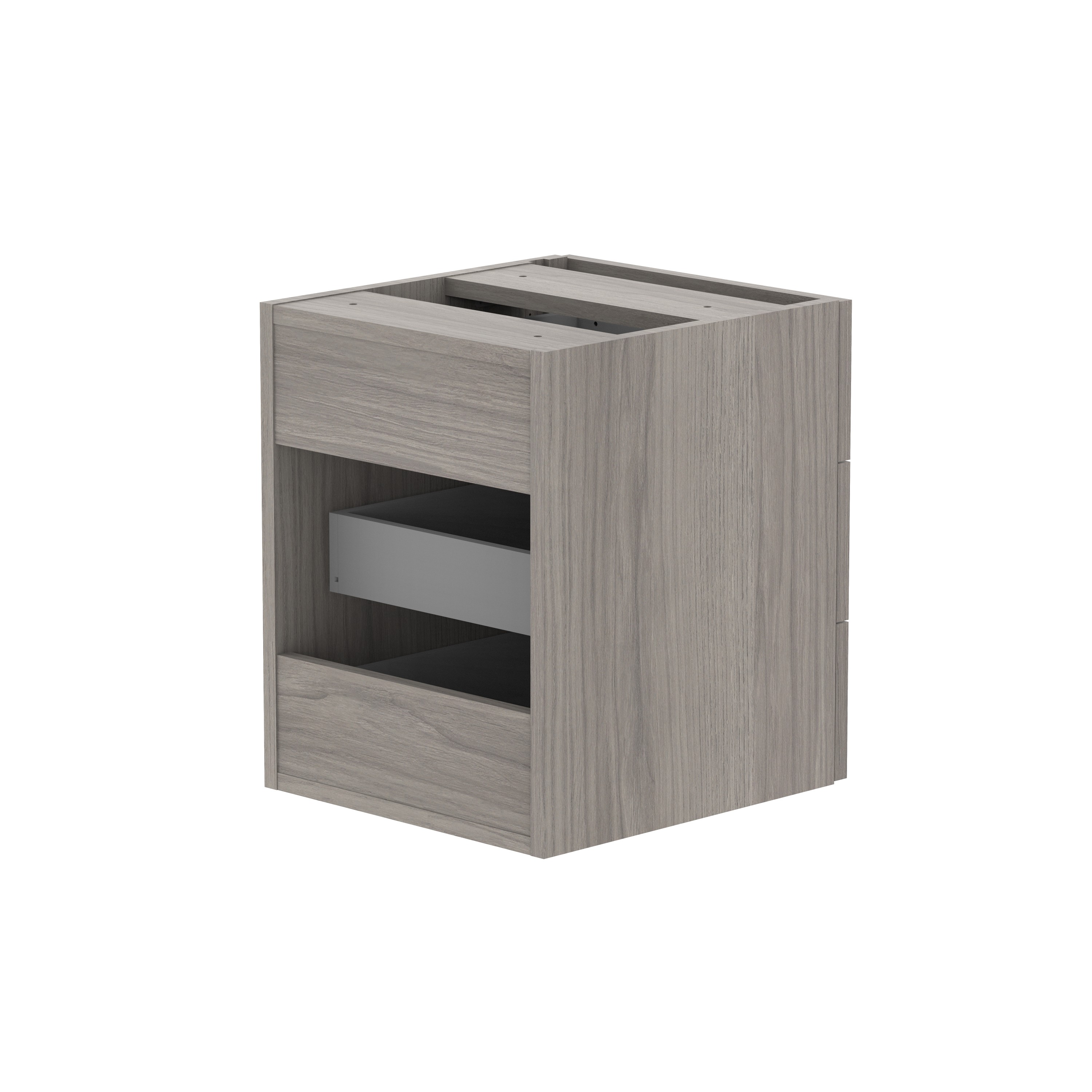 Fixed Under Desk Office Storage Unit (FSC) | 3 Drawers | 800 Deep | Alaskan Grey Oak thumbnail 5