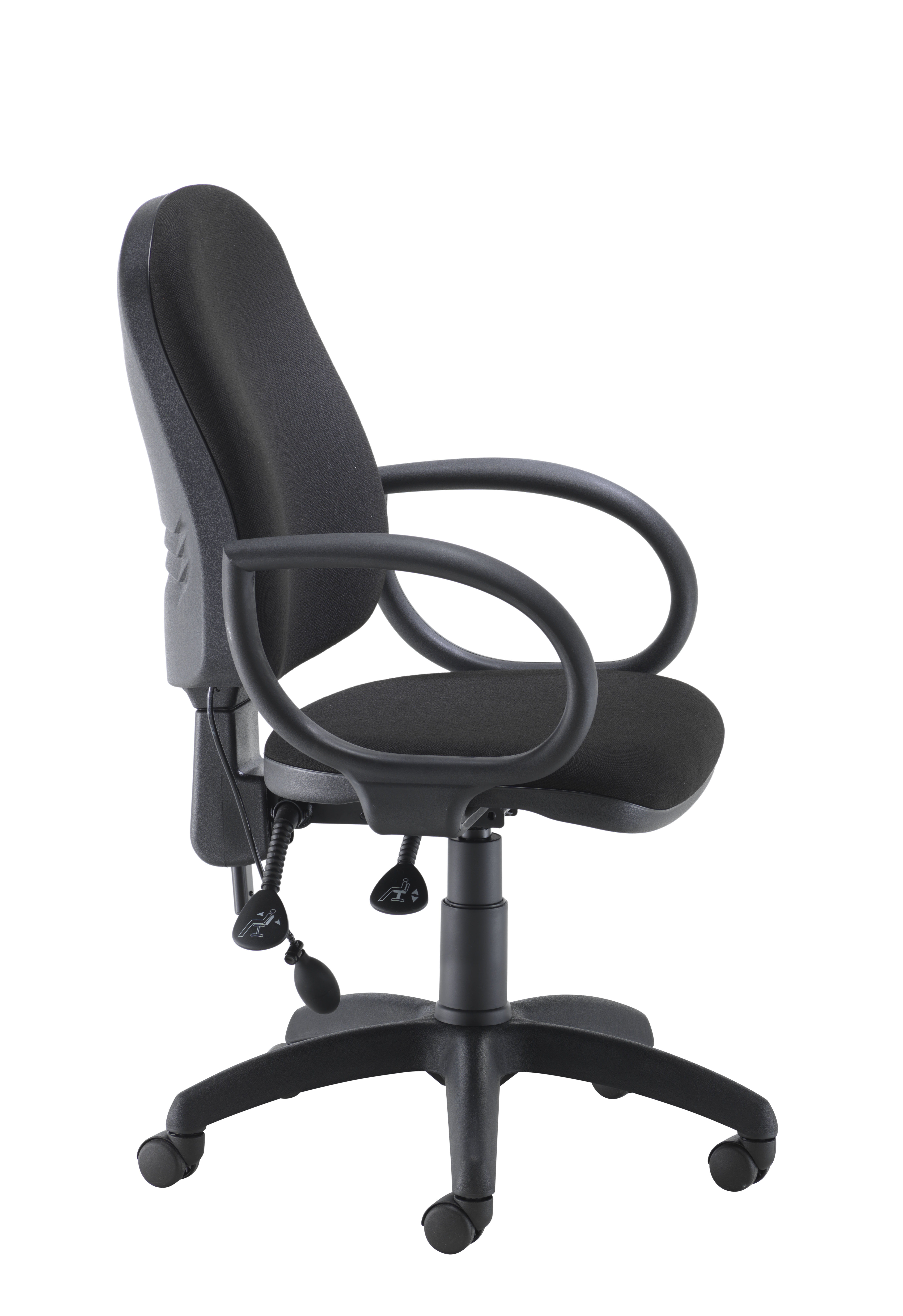 Calypso Ergo 2 Lever Office Chair with Lumbar Pump | Fixed Arms | Black thumbnail 3