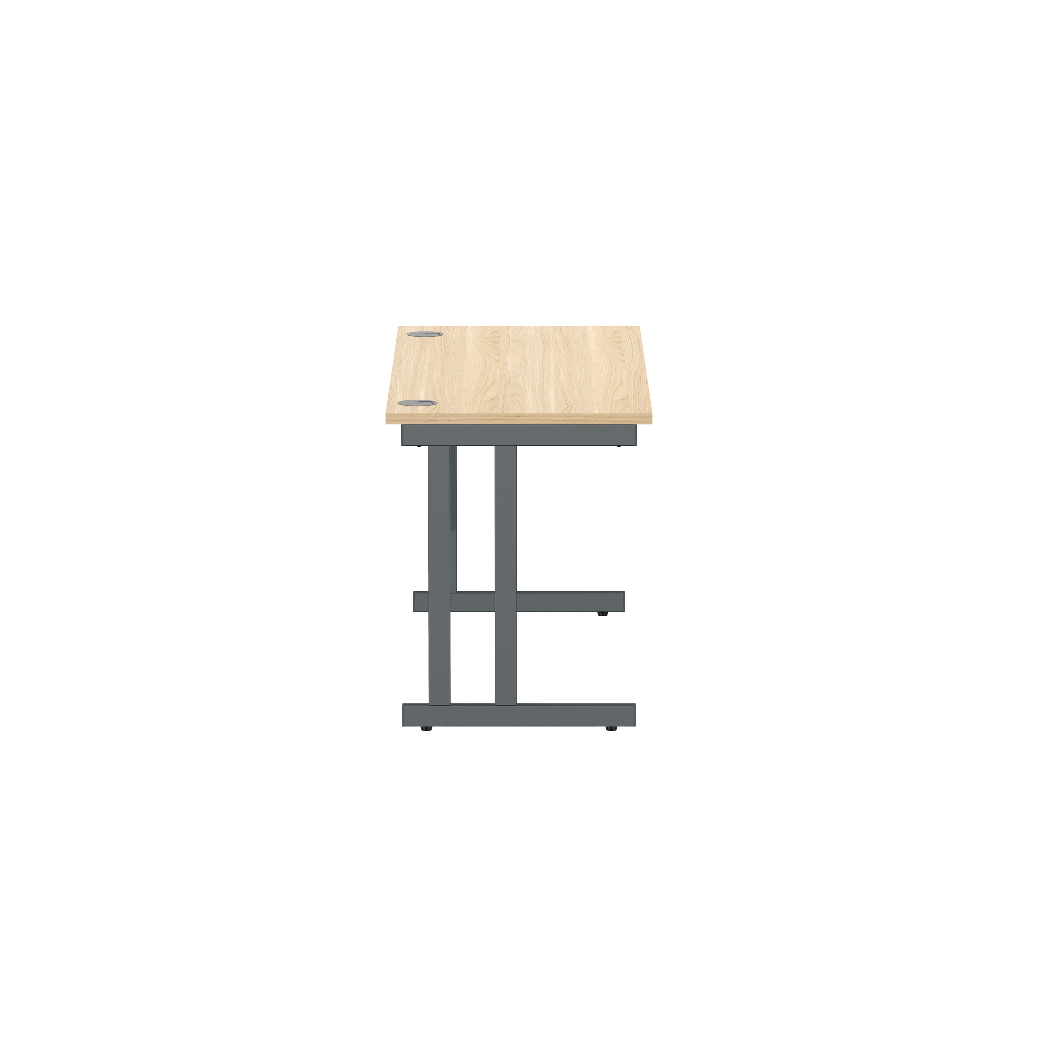 Office Rectangular Desk with Steel Double Upright Cantilever Frame (FSC) | 1400X600 | Canadian Oak/Graphite thumbnail 4