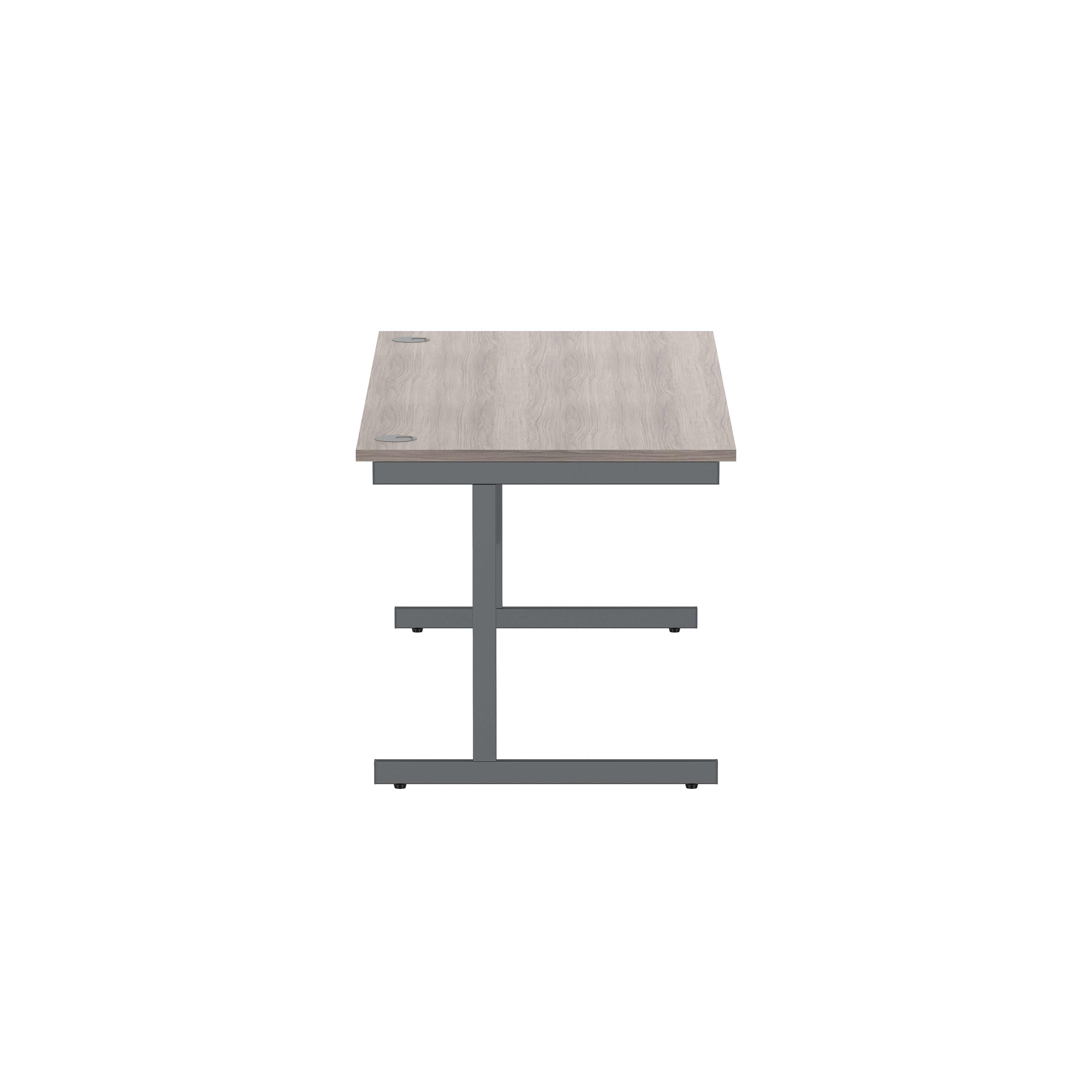Office Rectangular Desk with Steel Single Upright Cantilever Frame (FSC) | 1800X800 | Alaskan Grey Oak/Graphite thumbnail 3