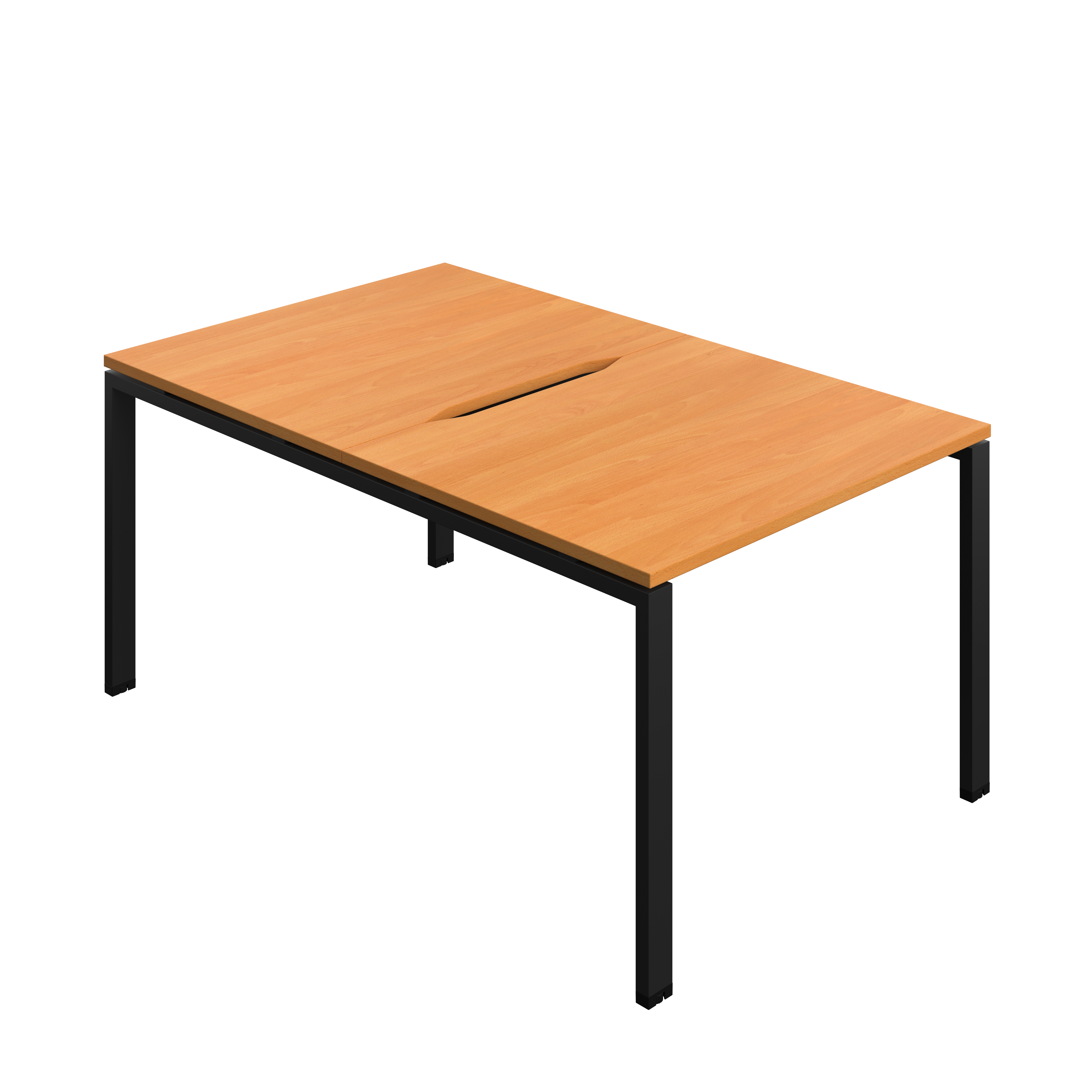 Synergy Bench with Cut Out: 2 Person (FSC) : Goal Post Leg : 1000 | 800 | Beech/Black