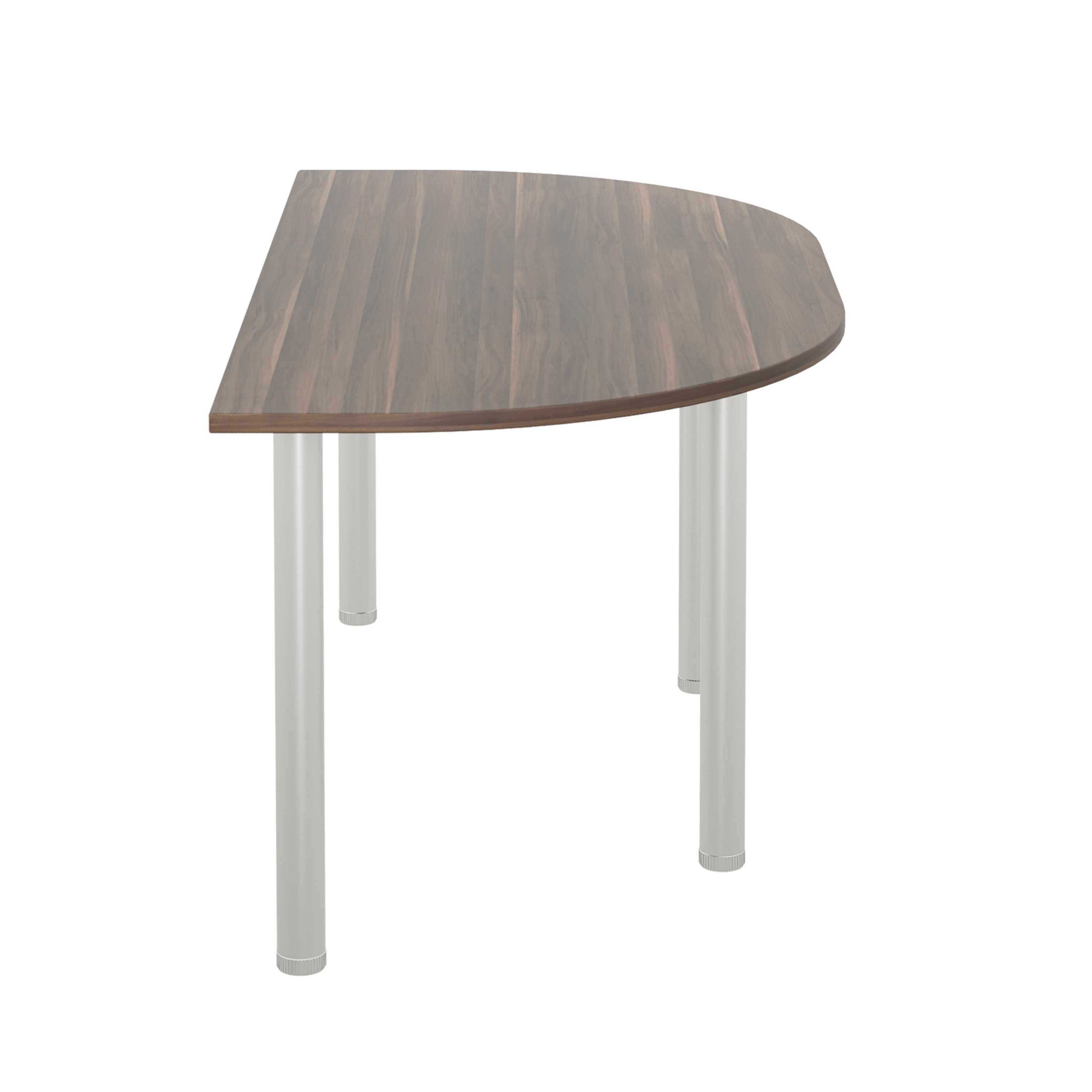One Fraction Plus Rectangular Meeting Table with D-End (FSC) | 1600X800 | Dark Walnut/Silver thumbnail 3