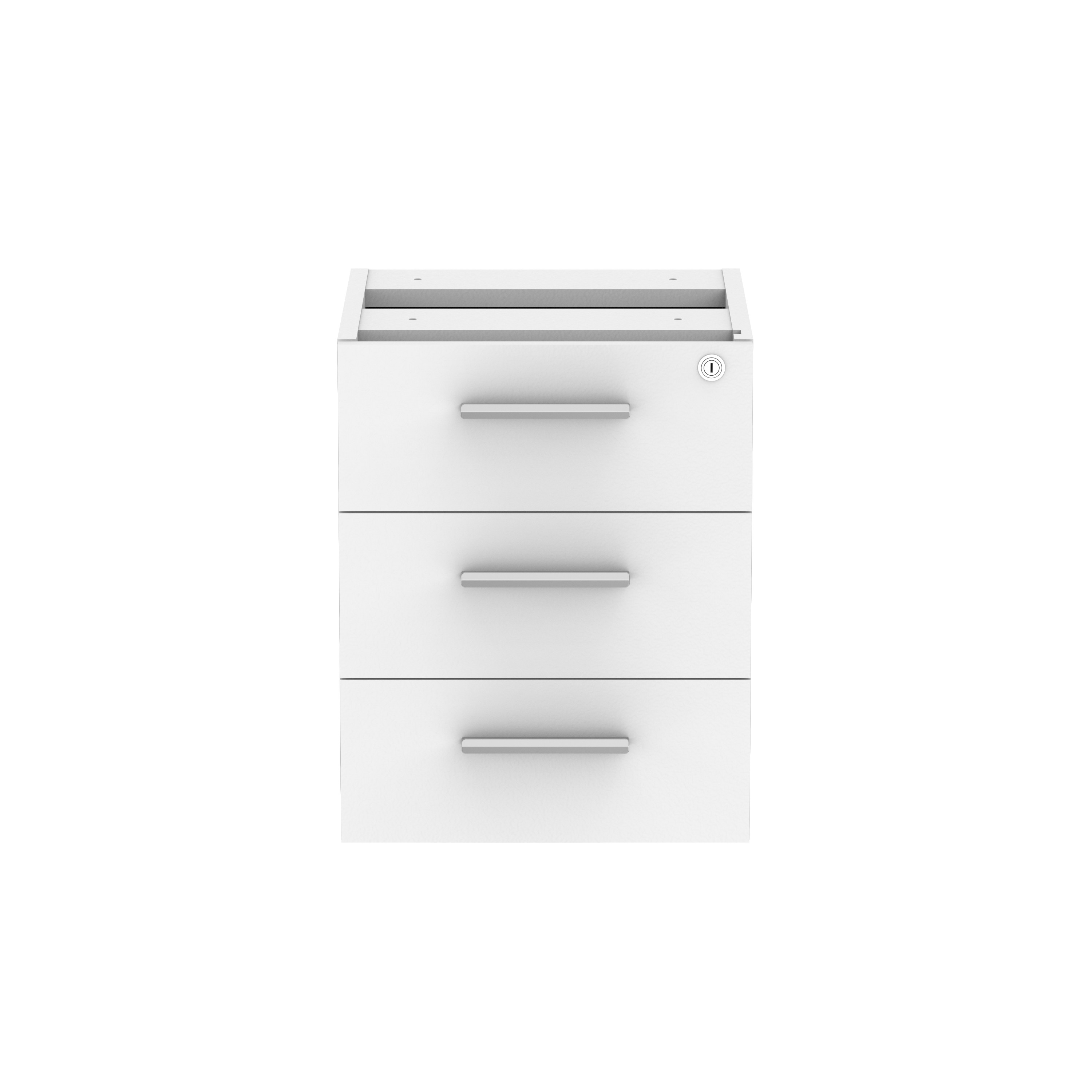 Fixed Under Desk Office Storage Unit (FSC) | 3 Drawers | 800 Deep | Arctic White thumbnail 2