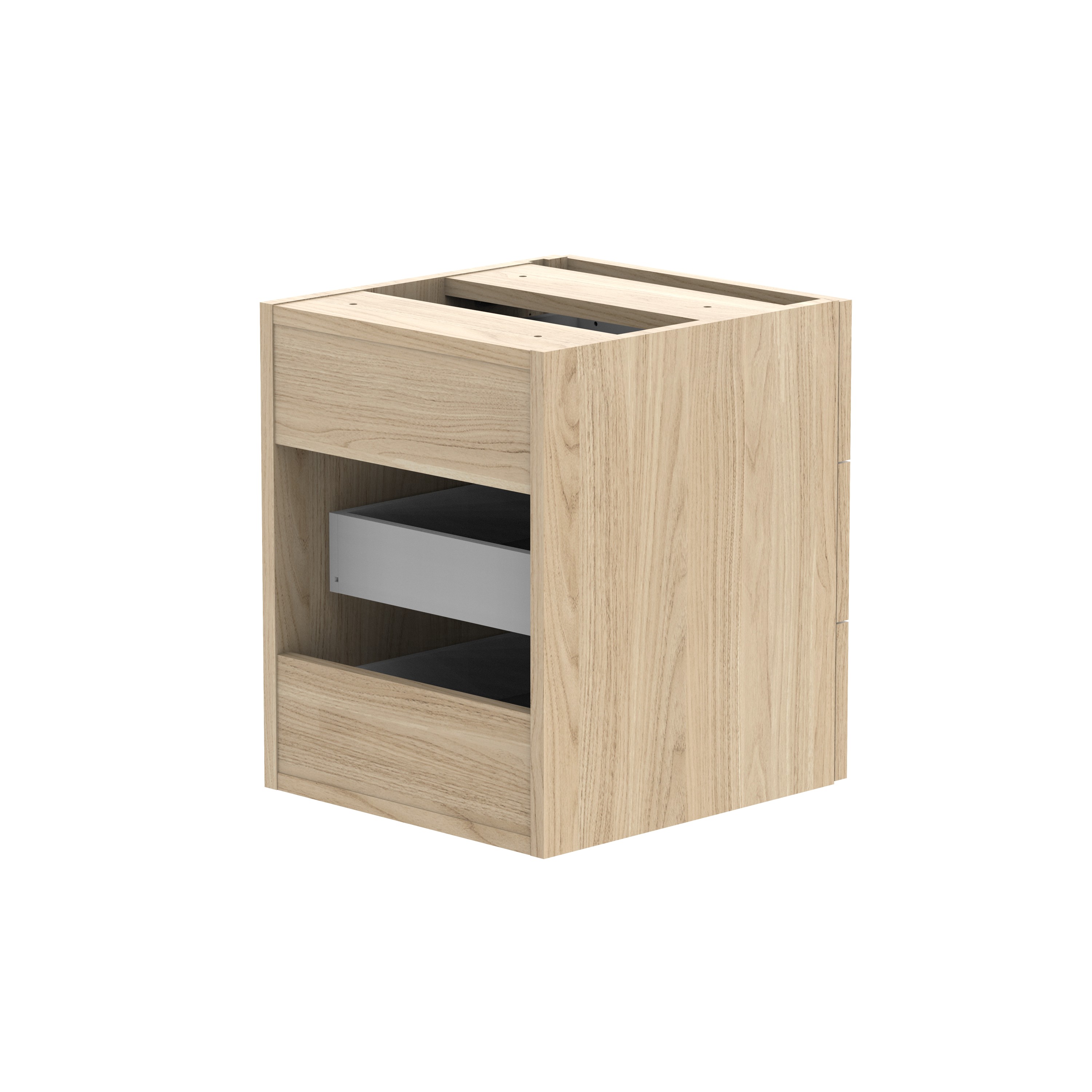 Fixed Under Desk Office Storage Unit (FSC) | 3 Drawers | 800 Deep | Canadian Oak thumbnail 5