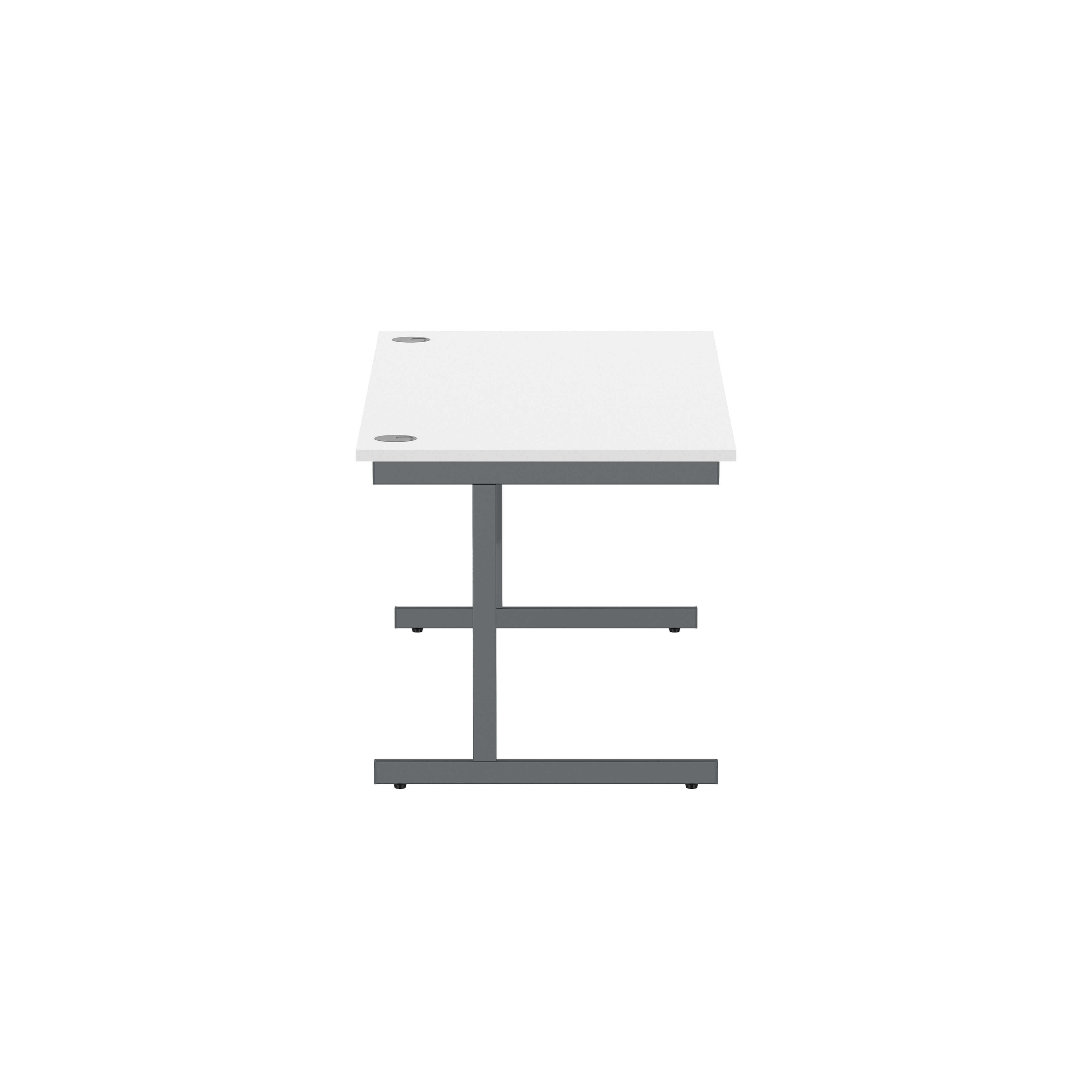 Office Rectangular Desk with Steel Single Upright Cantilever Frame (FSC) | 1800X800 | Arctic White/Graphite thumbnail 3