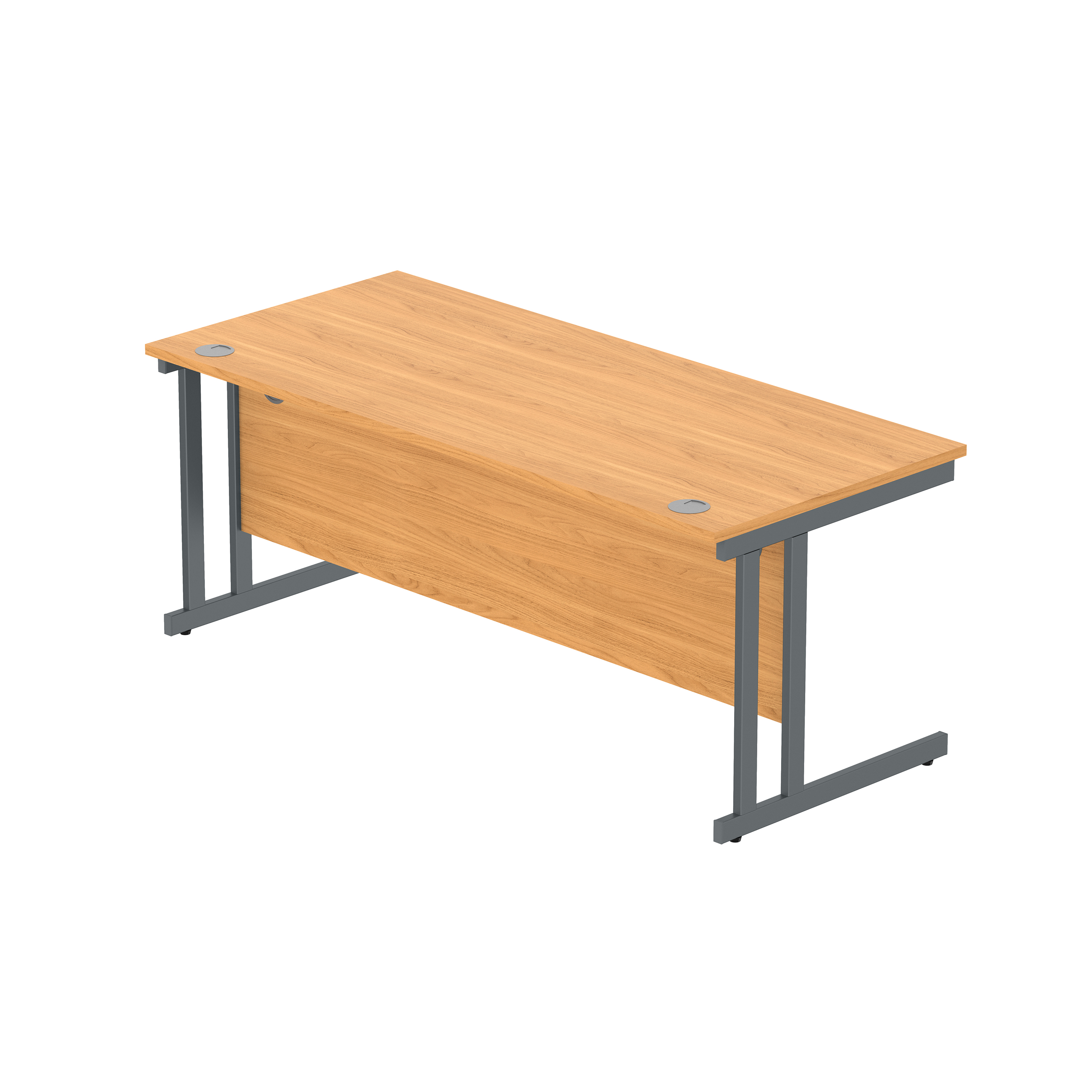 Office Rectangular Desk with Steel Double Upright Cantilever Frame (FSC) | 1800X800 | Norwegian Beech/Graphite thumbnail 5