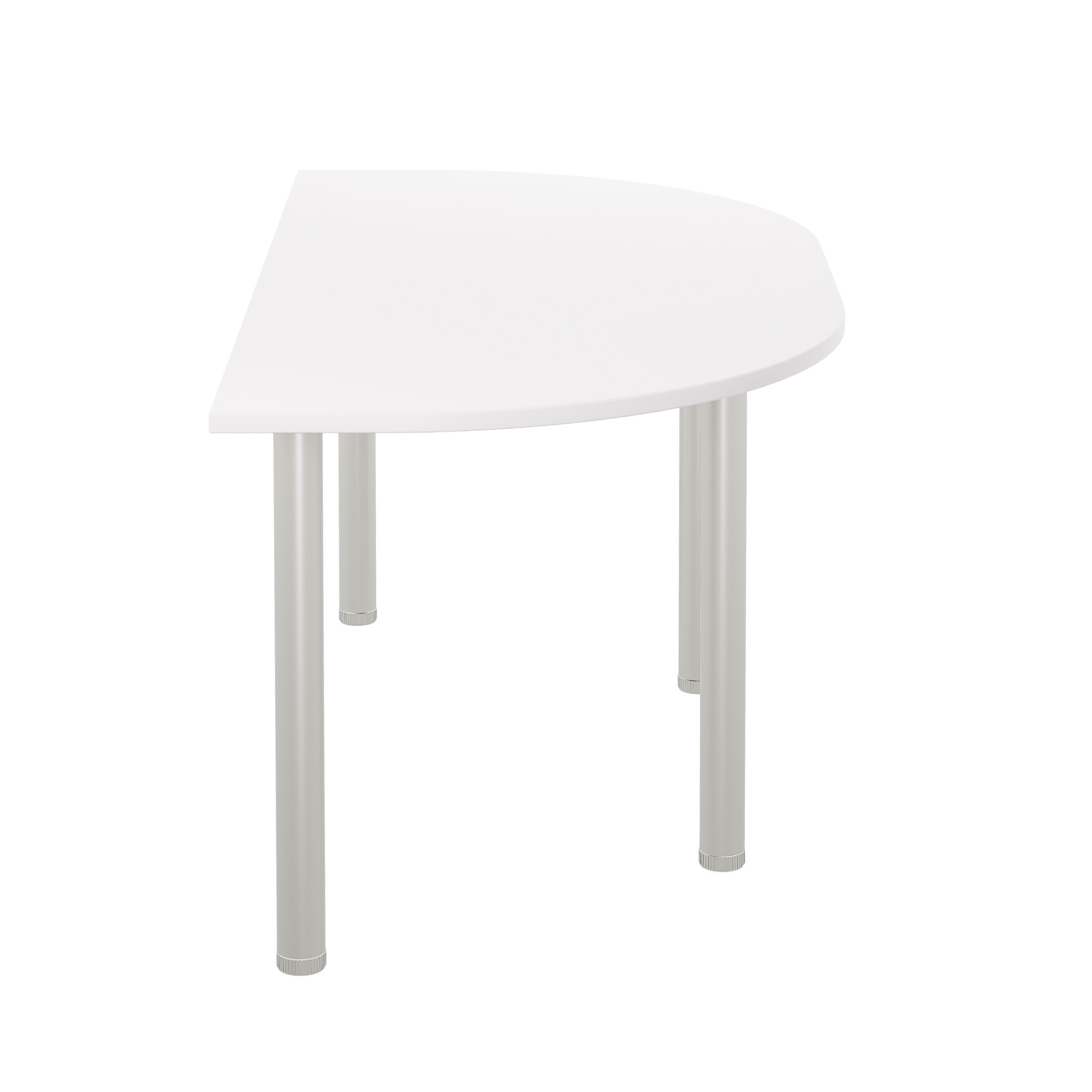 One Fraction Plus Rectangular Meeting Table with D-End (FSC) | 1600X800 | White/Silver thumbnail 3