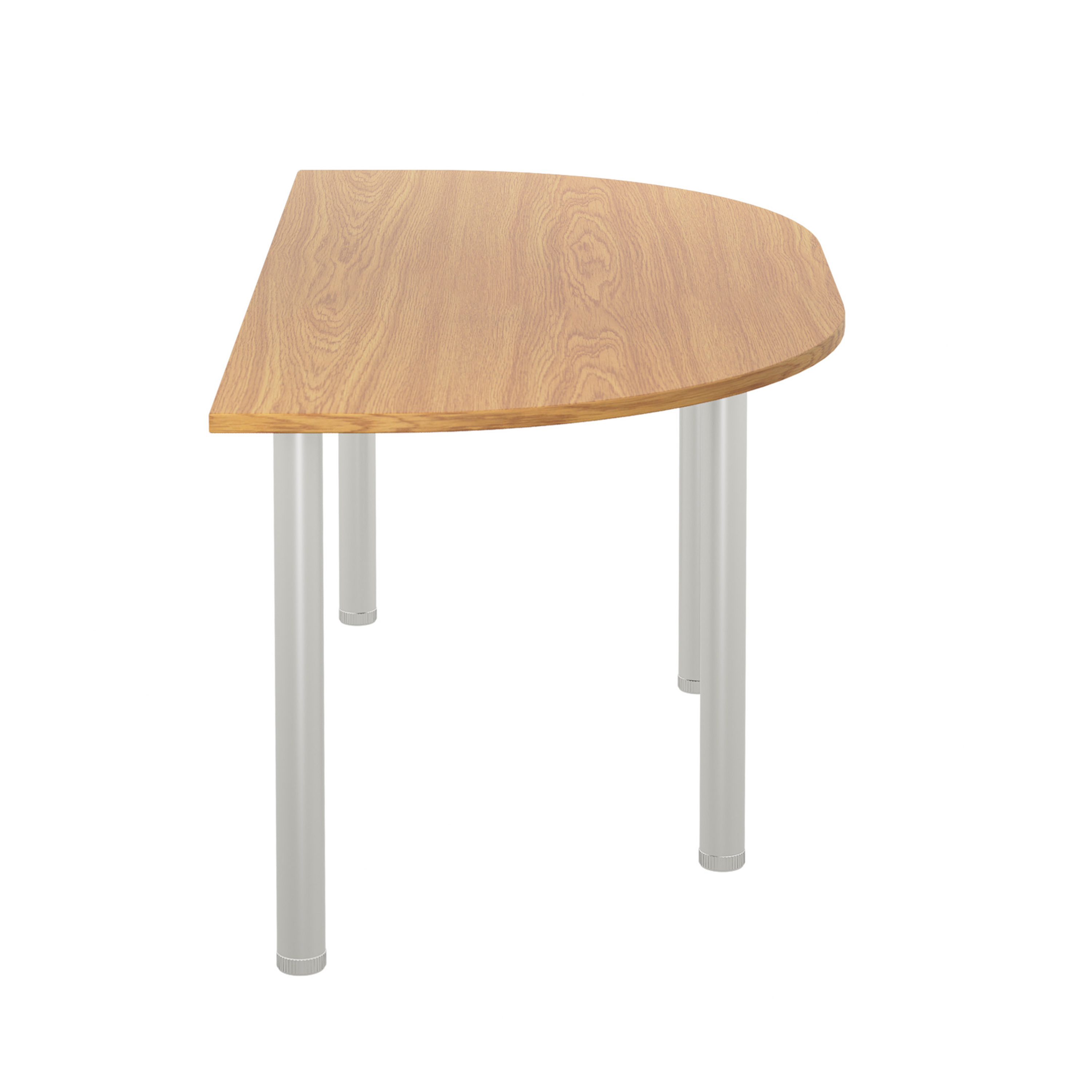 One Fraction Plus Rectangular Meeting Table with D-End (FSC) | 1600X800 | Nova Oak/Silver thumbnail 3