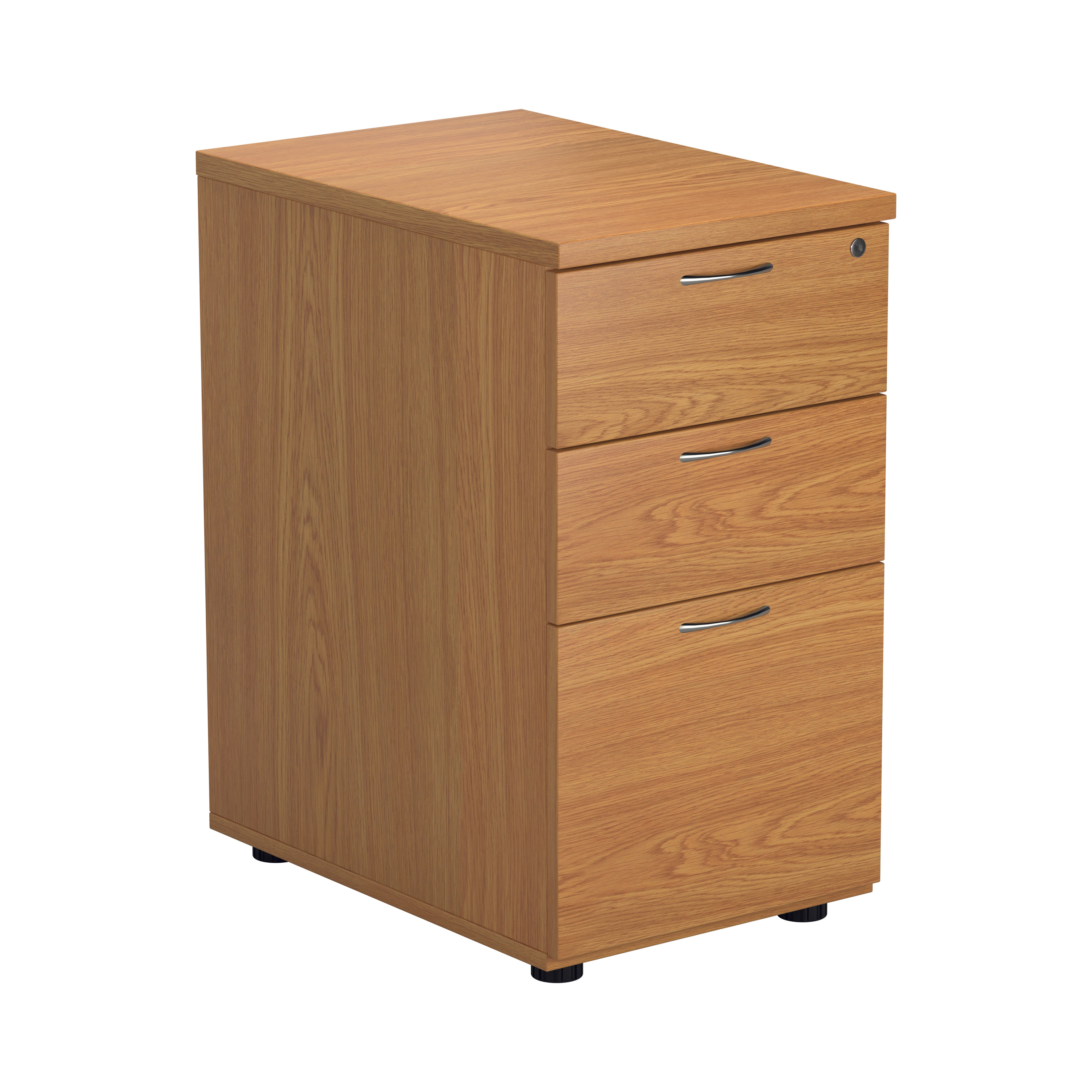 Essentials+Desk+High+3+Drawer+Pedestal+%28FSC%29+800+Deep+Nova+Oak