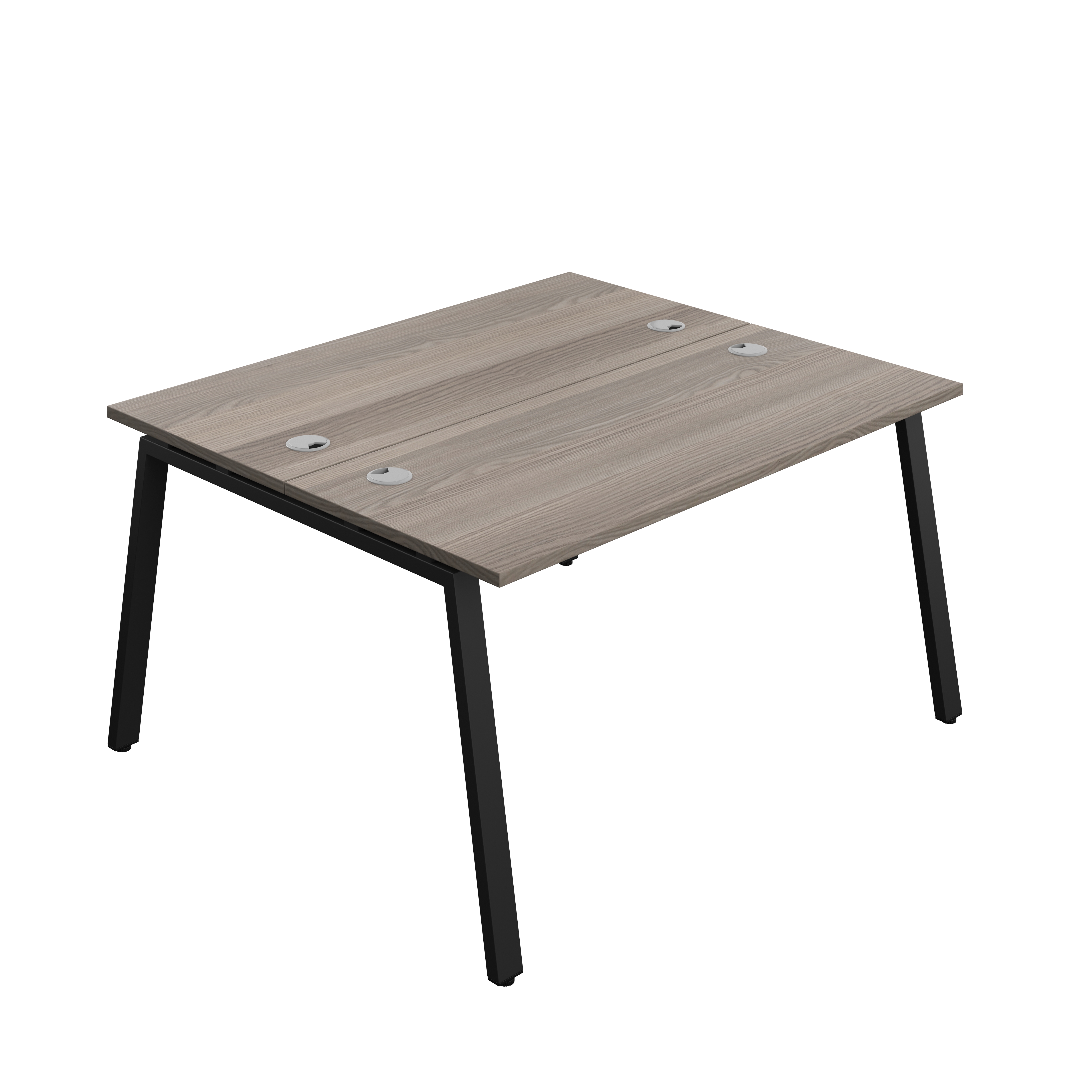 Synergy Bench with Cable Ports: 2 Person (FSC) : A-Frame Leg : 1400 | 600 | Grey Oak/Black