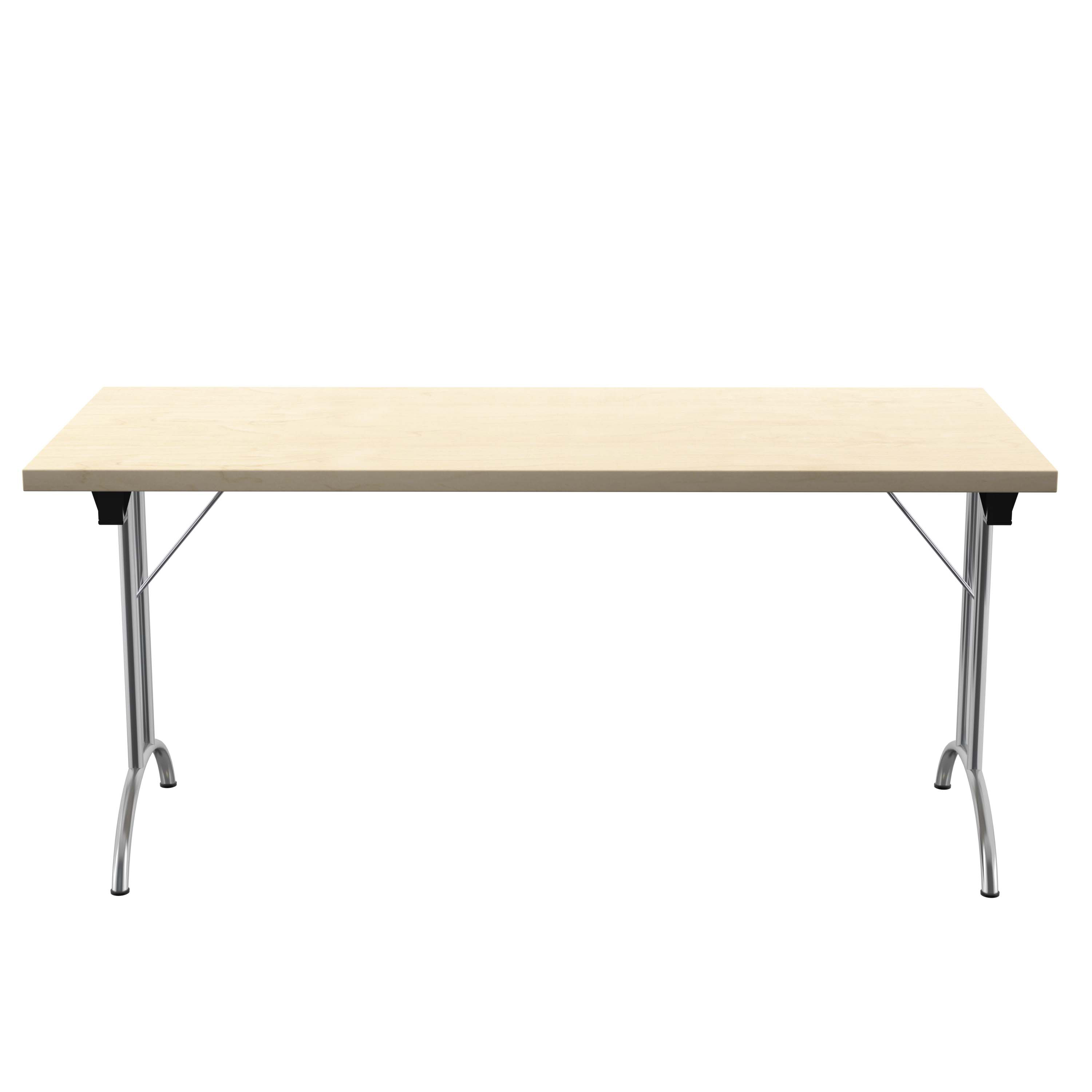 One Union Rectangular Folding Table (FSC) | 1600 X 700 | Maple/Chrome thumbnail 2