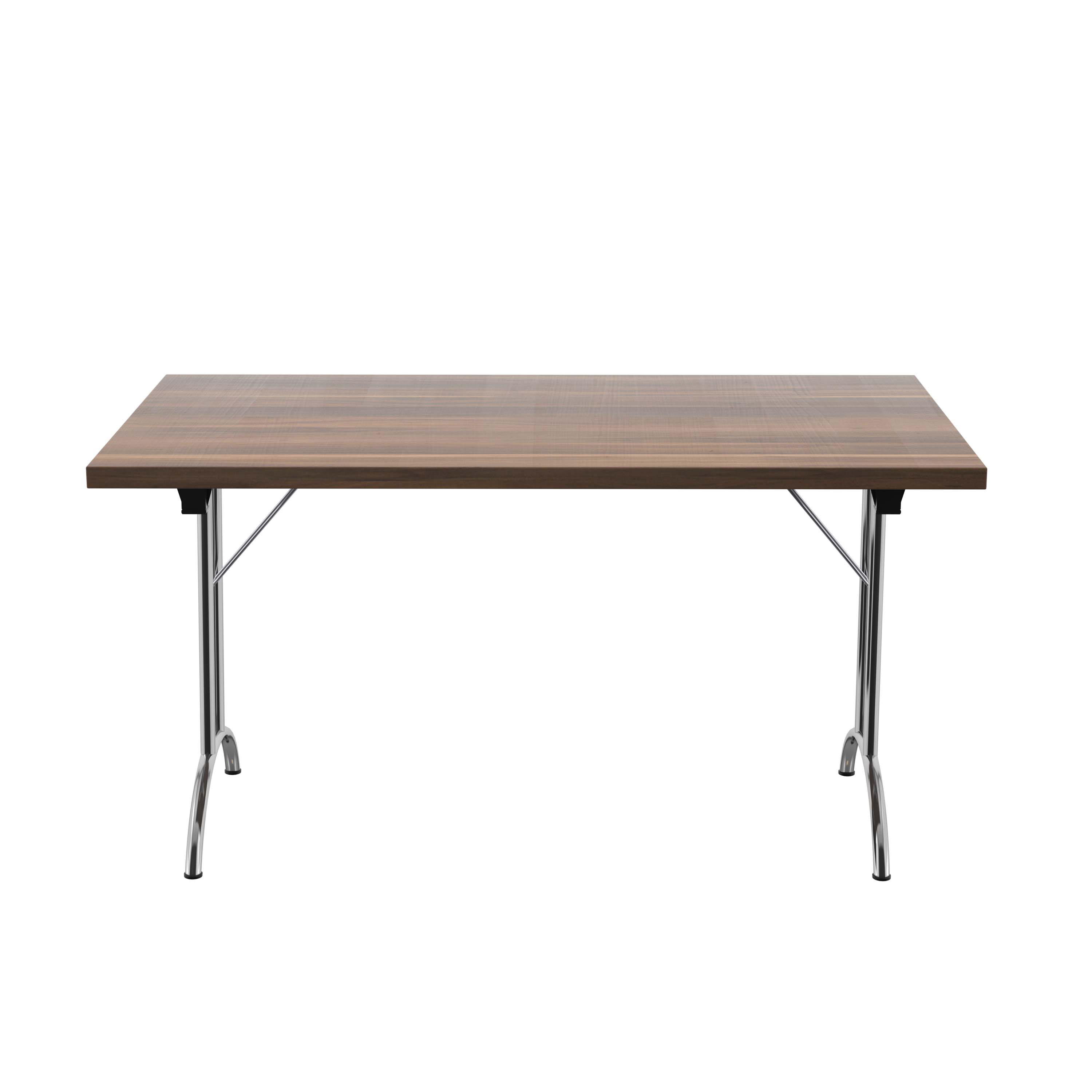 One Union Rectangular Folding Table (FSC) | 1400 X 800 | Dark Walnut/Silver thumbnail 2