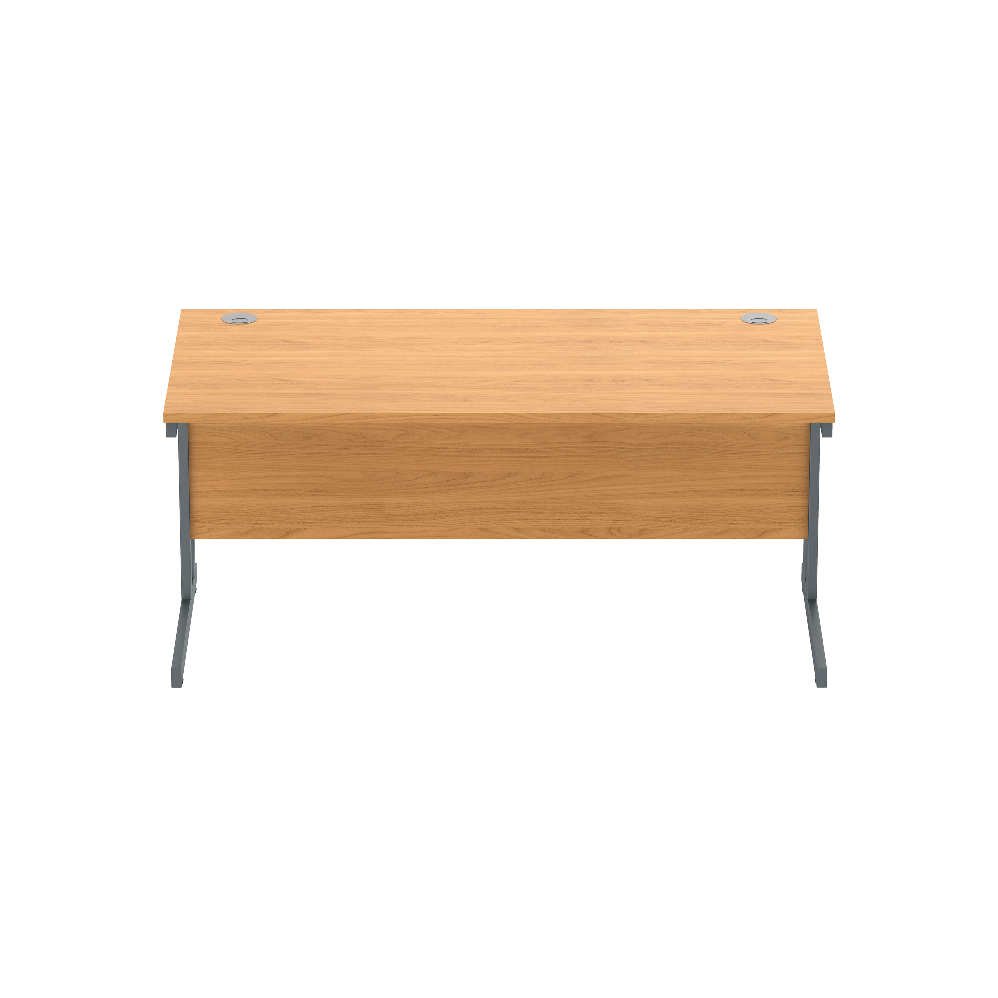 Office Rectangular Desk with Steel Double Upright Cantilever Frame (FSC) | 1600X800 | Norwegian Beech/Graphite thumbnail 2