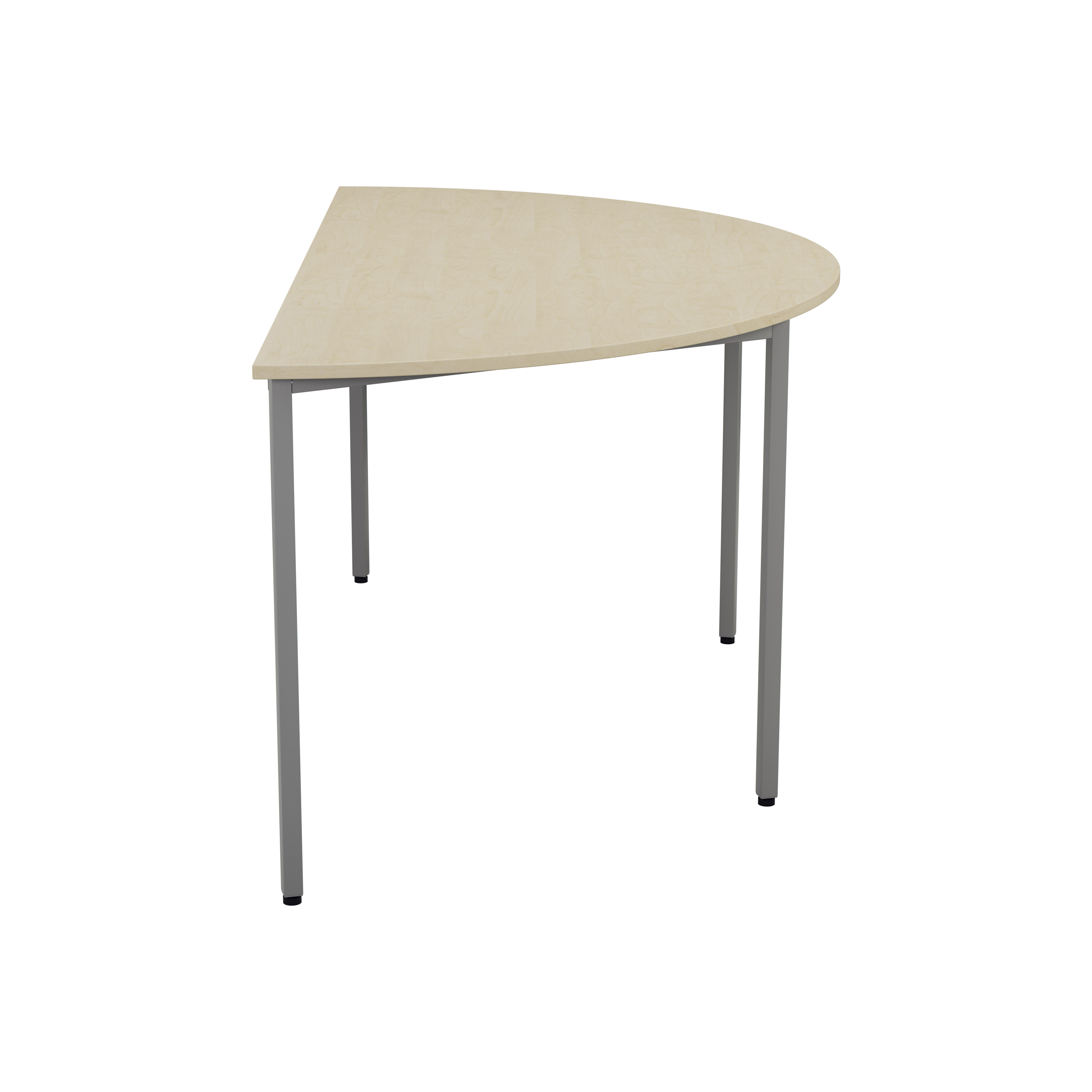 Semicircular Multipurpose Table | 1600 X 800 | Maple/Silver thumbnail 3