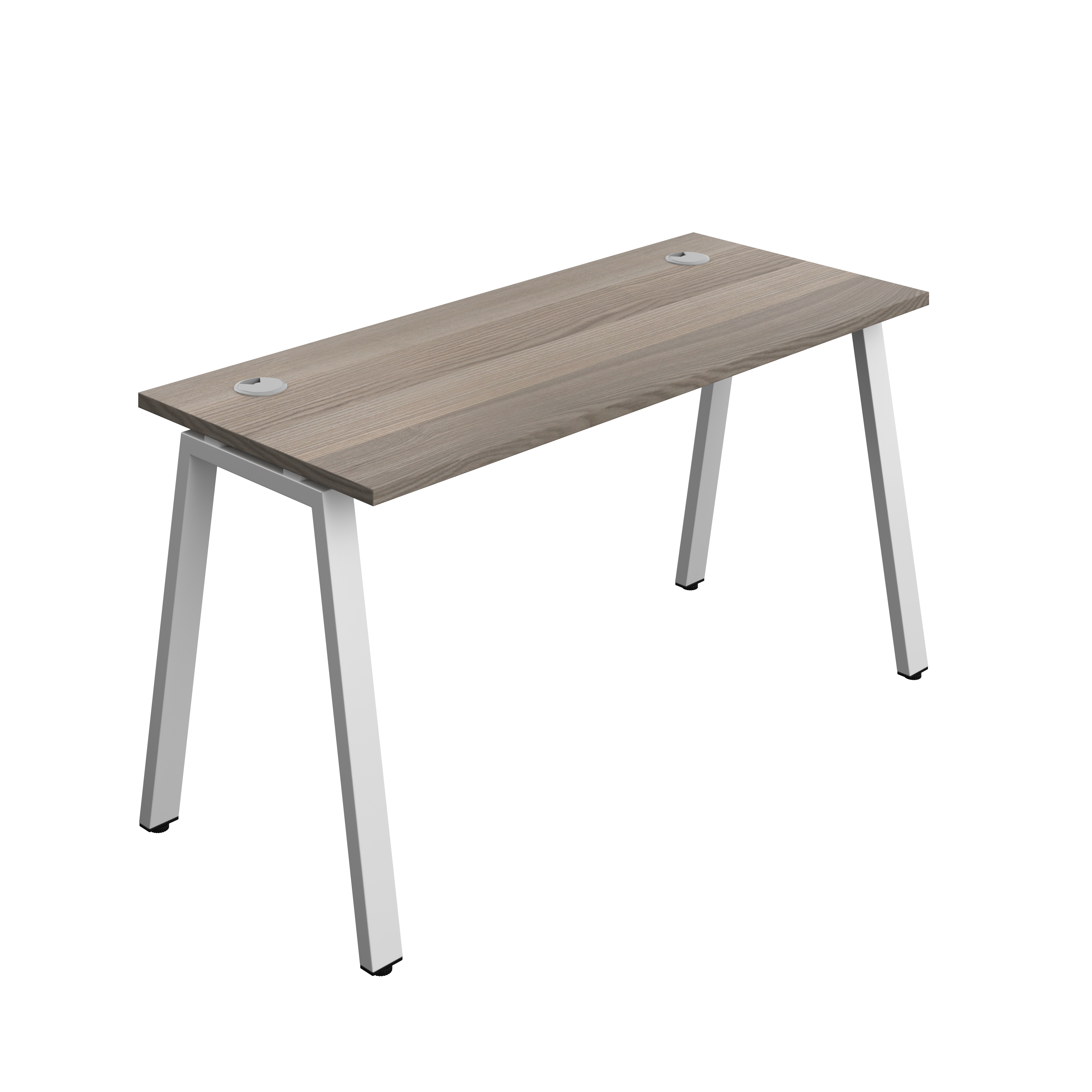Synergy Bench with Cable Ports: 1 Person (FSC) : A-Frame Leg : 1400 | 600 | Grey Oak/Silver