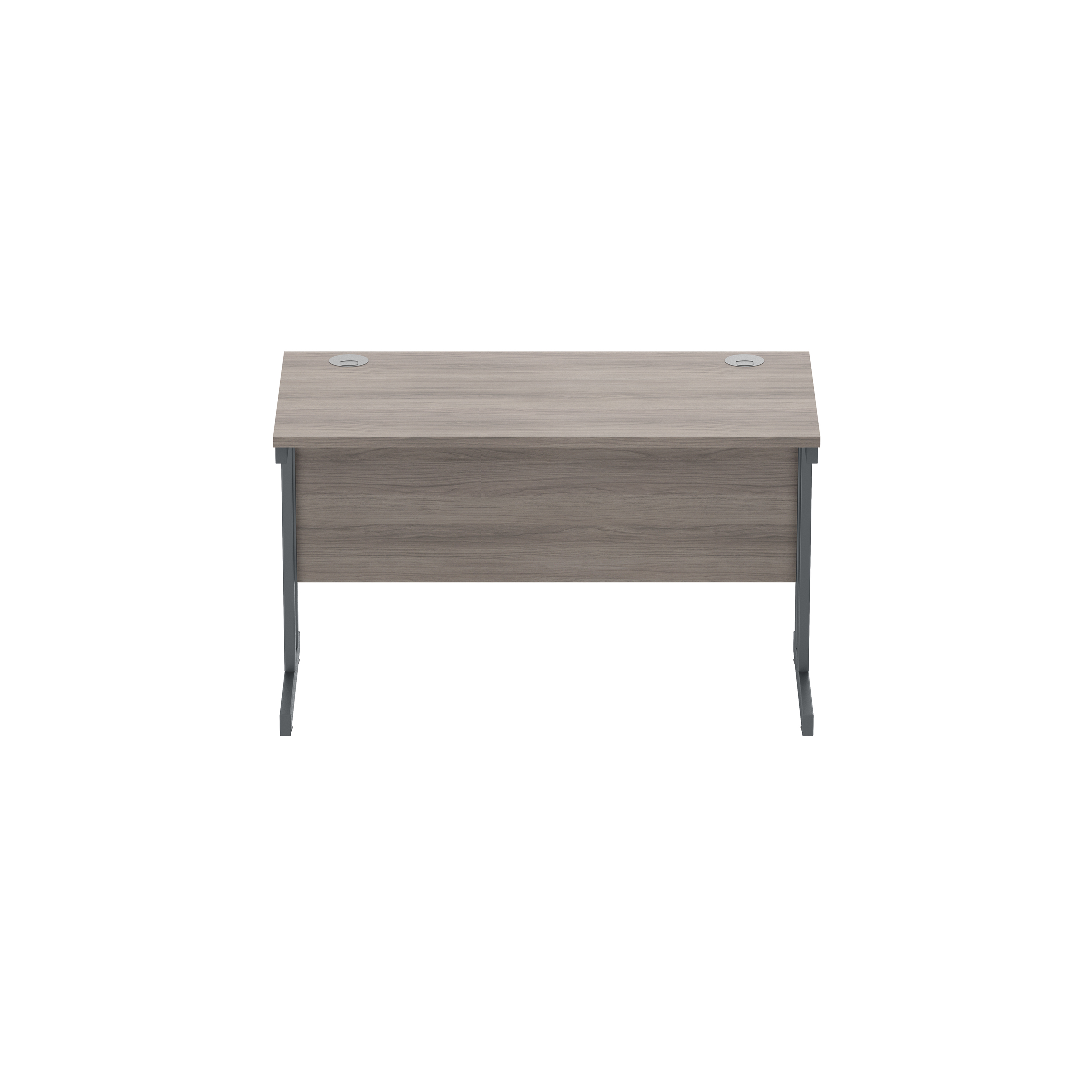 Office Rectangular Desk with Steel Double Upright Cantilever Frame (FSC) | 1200X600 | Alaskan Grey Oak/Graphite thumbnail 3