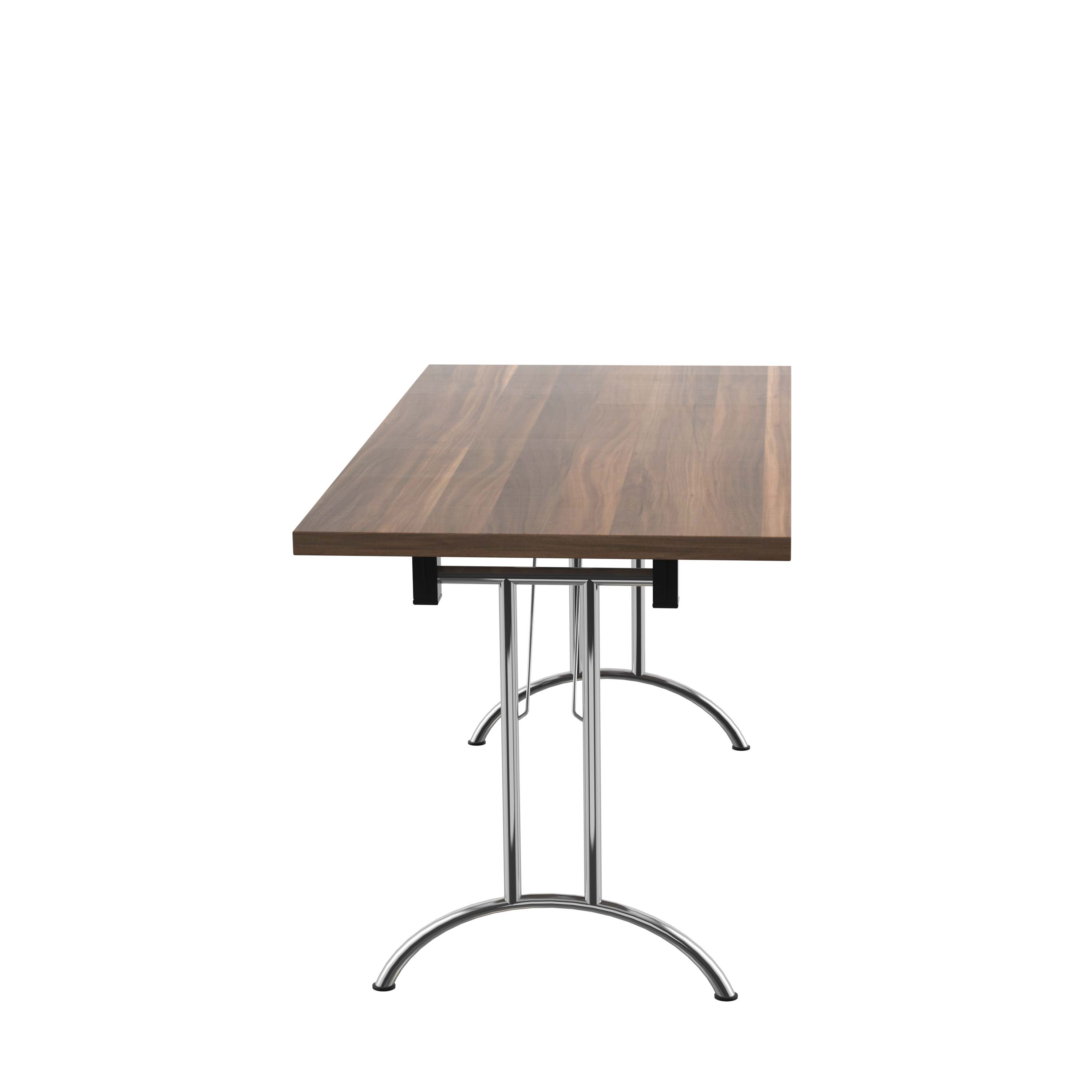 One Union Rectangular Folding Table (FSC) | 1400 X 700 | Dark Walnut/Silver thumbnail 3