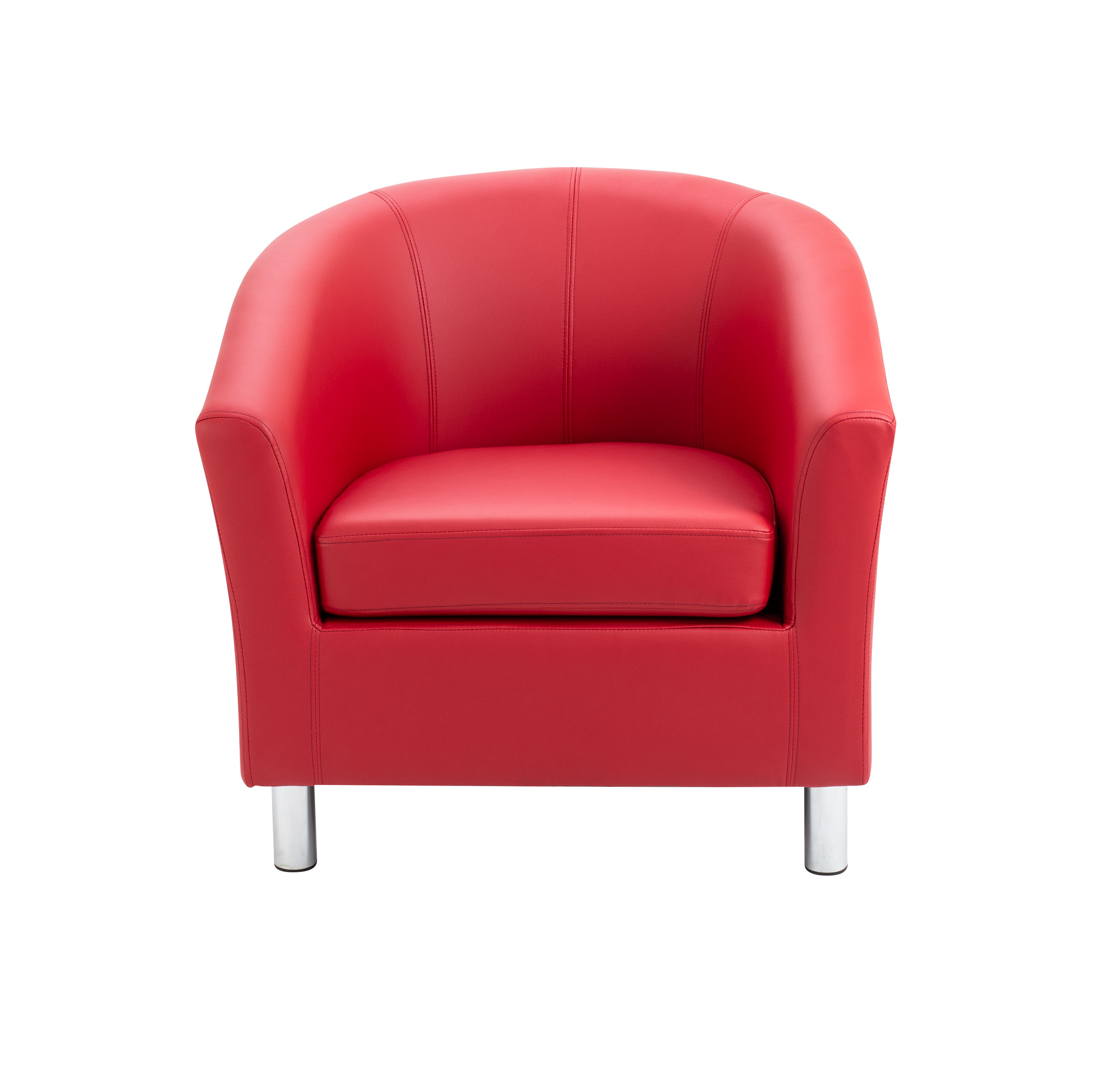 Tub Armchair with Metal Feet | Red PU thumbnail 2