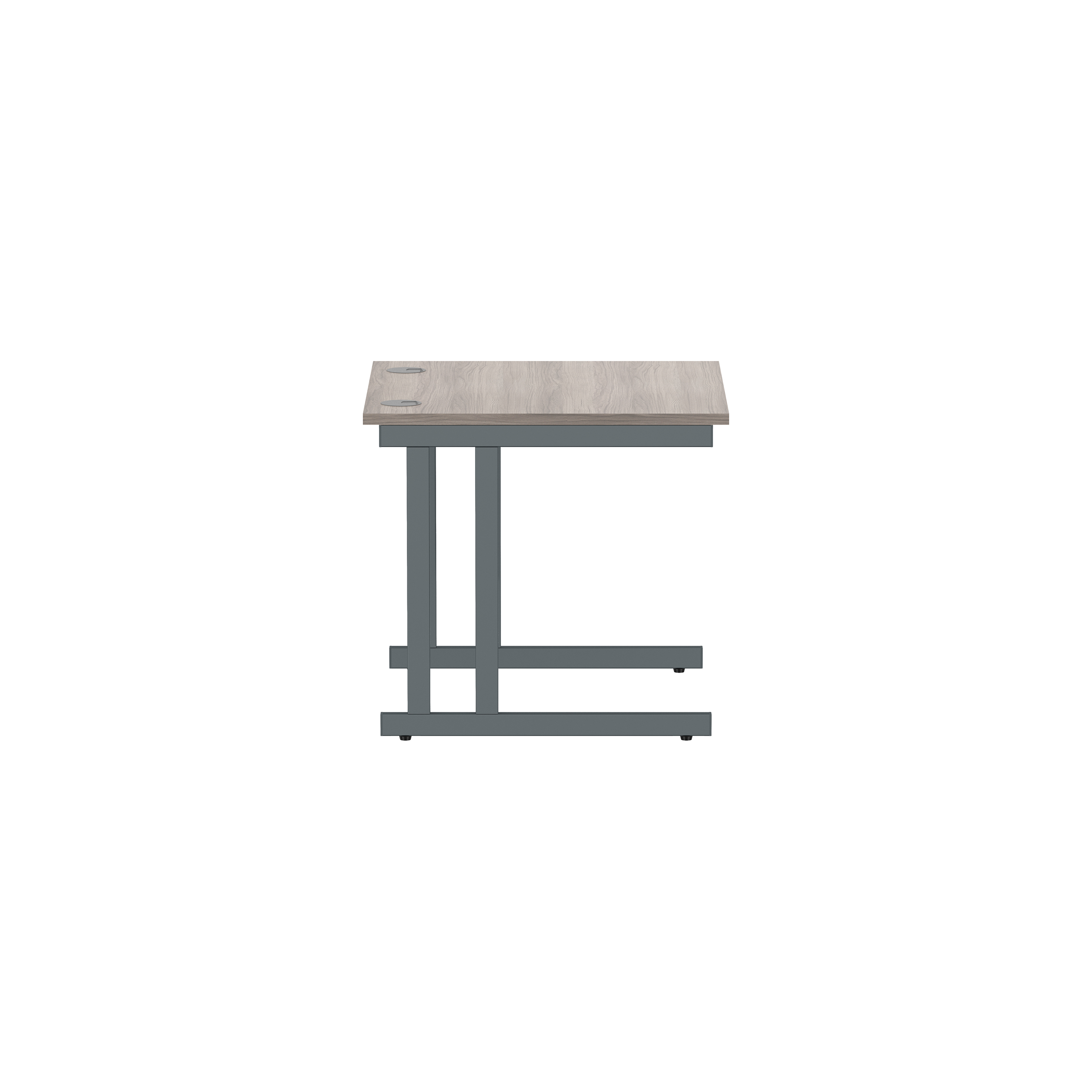 Office Rectangular Desk with Steel Double Upright Cantilever Frame (FSC) | 800X800 | Alaskan Grey Oak/Graphite thumbnail 3