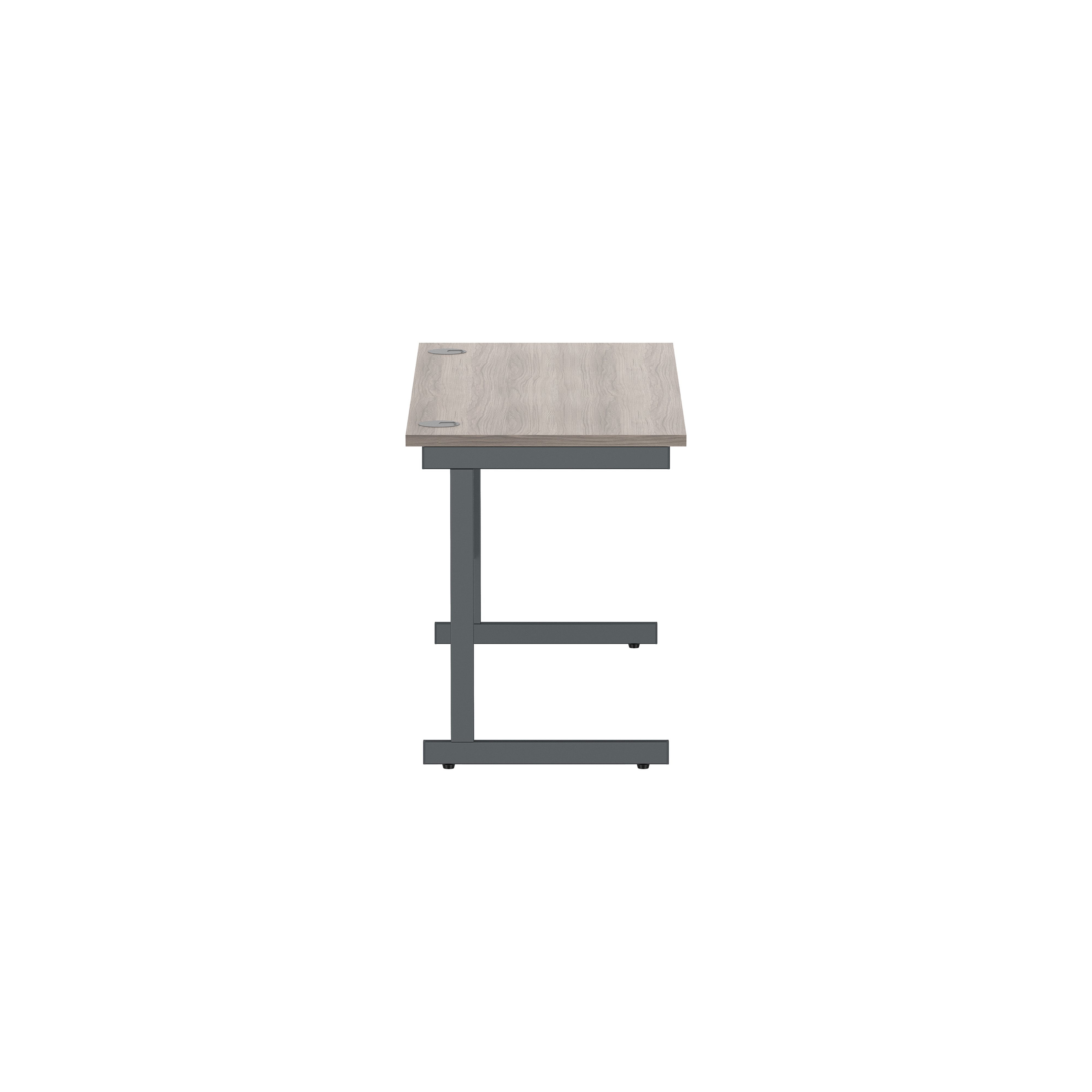 Office Rectangular Desk with Steel Single Upright Cantilever Frame (FSC) | 1400X600 | Alaskan Grey Oak/Graphite thumbnail 4