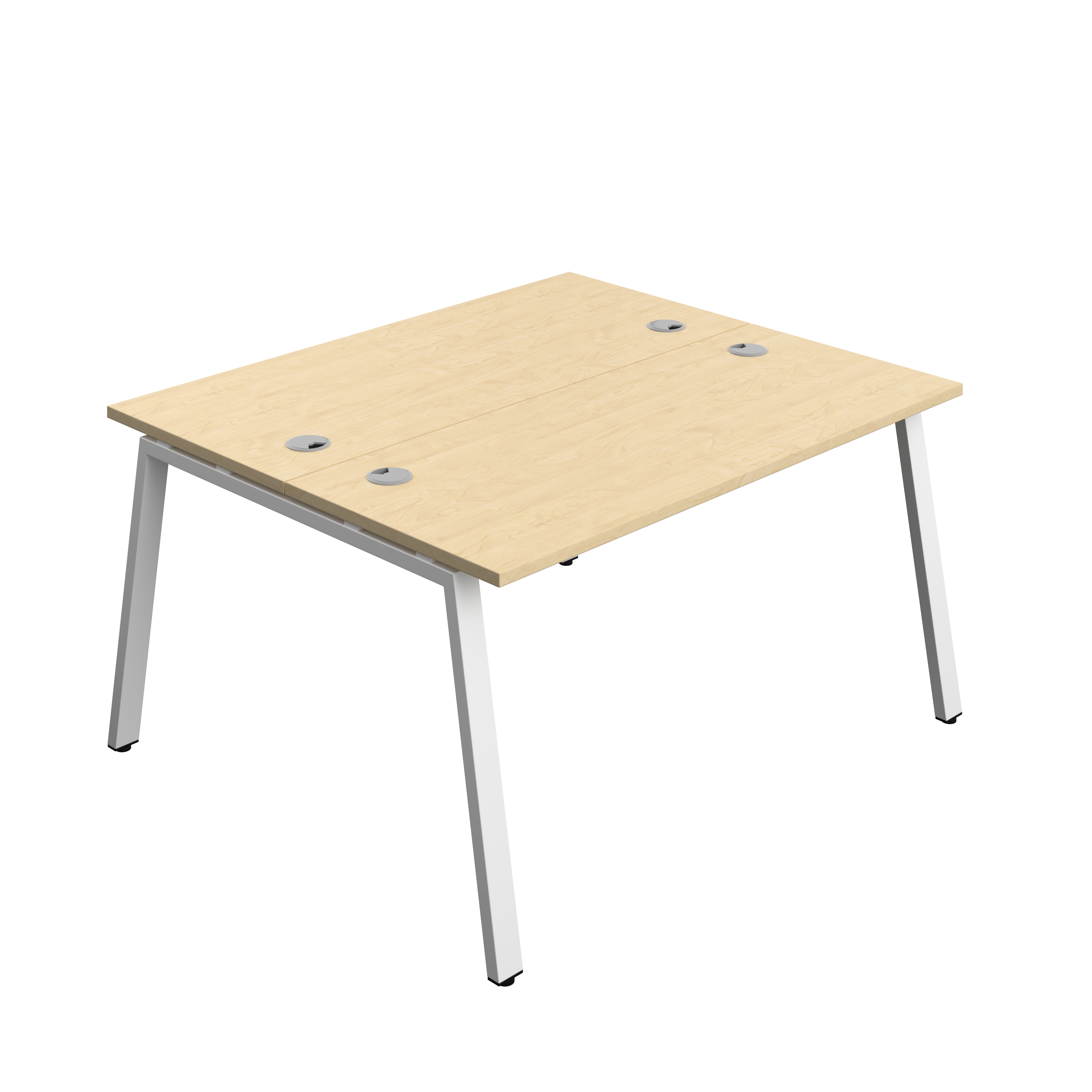 Synergy Bench with Cable Ports: 2 Person (FSC) : A-Frame Leg : 1400 | 700 | Maple/White