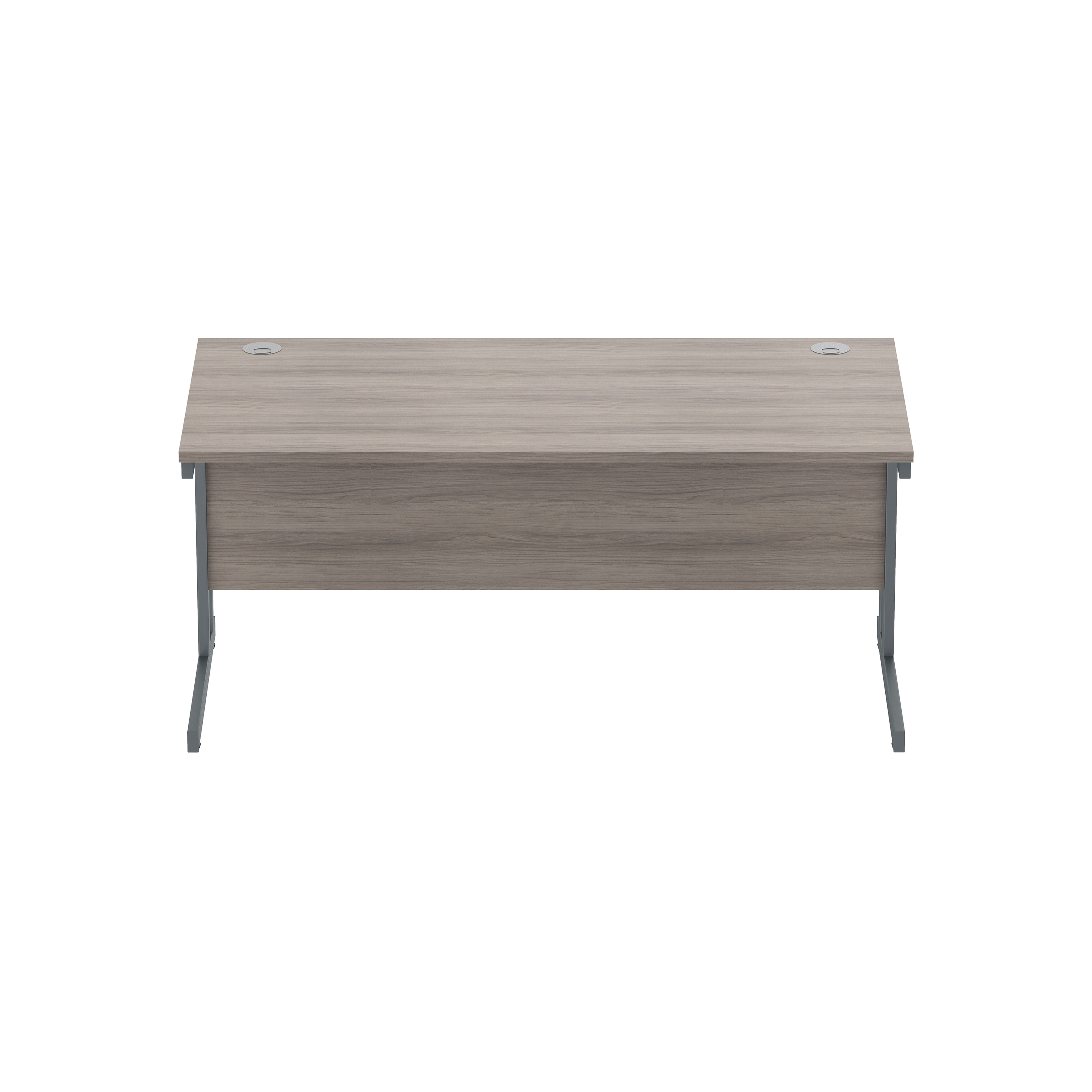 Office Rectangular Desk with Steel Double Upright Cantilever Frame (FSC) | 1600X800 | Alaskan Grey Oak/Graphite thumbnail 2
