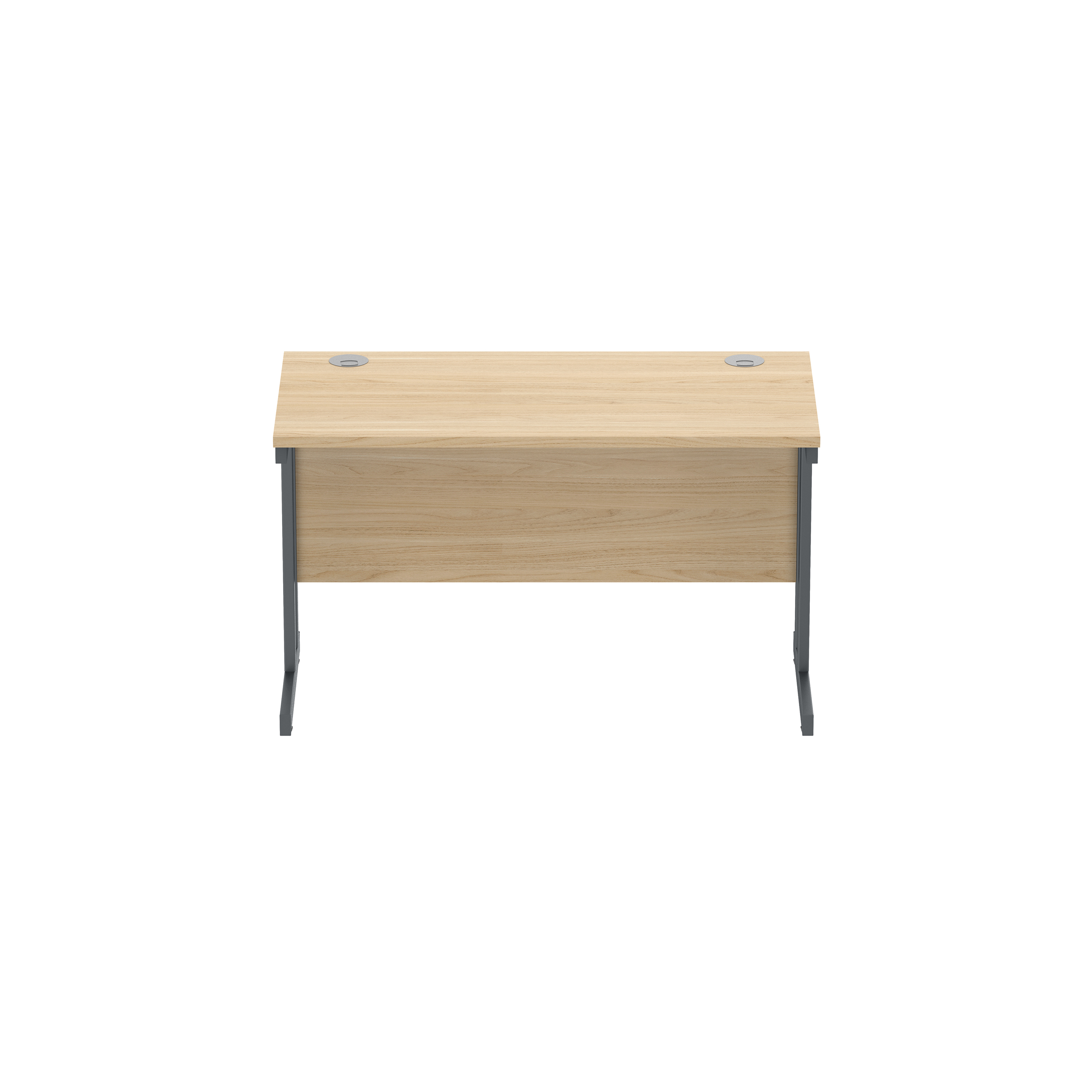 Office Rectangular Desk with Steel Double Upright Cantilever Frame (FSC) | 1200X600 | Canadian Oak/Graphite thumbnail 3