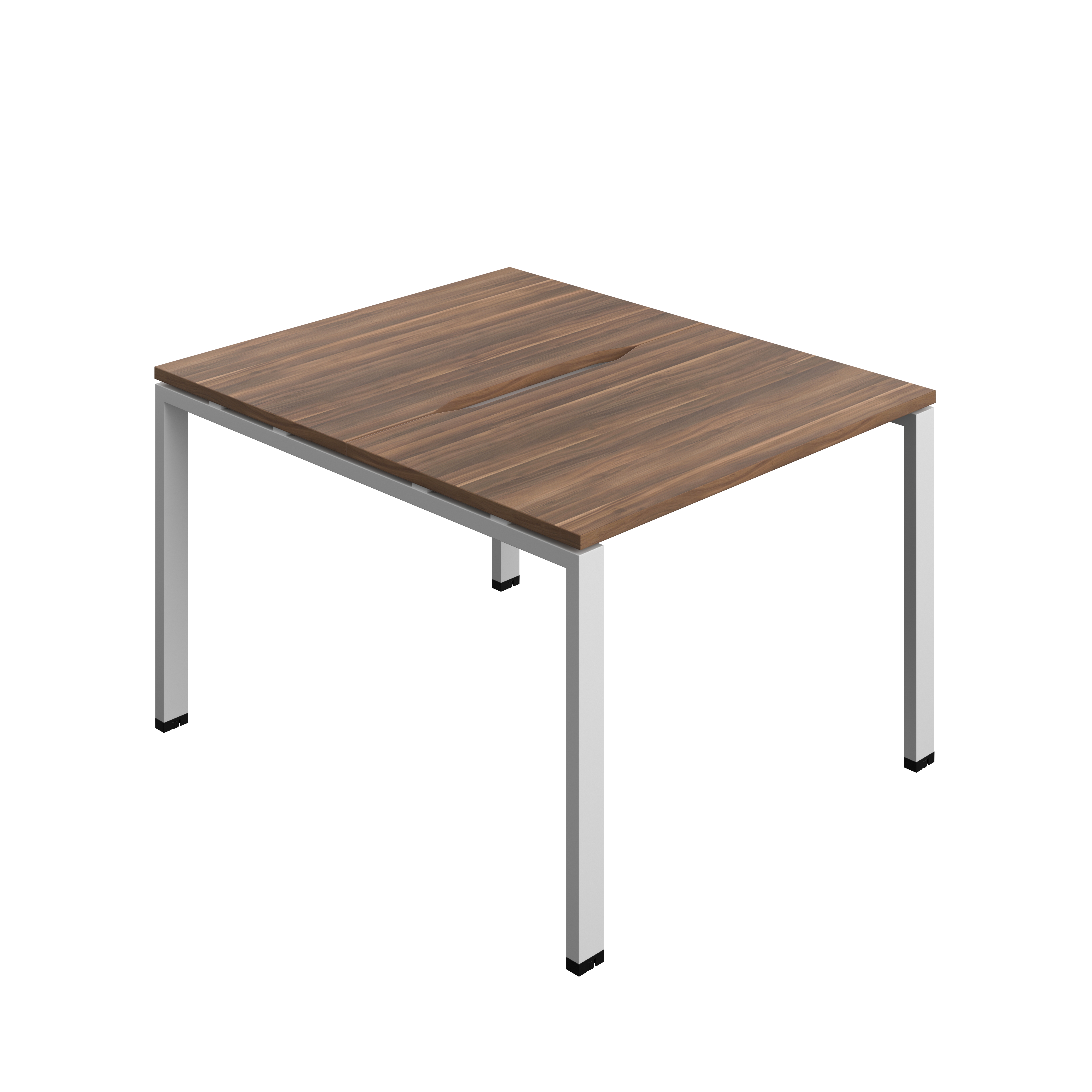 Synergy Bench with Cut Out: 2 Person (FSC) : Goal Post Leg : 1000 | 700 | Dark Walnut/Silver