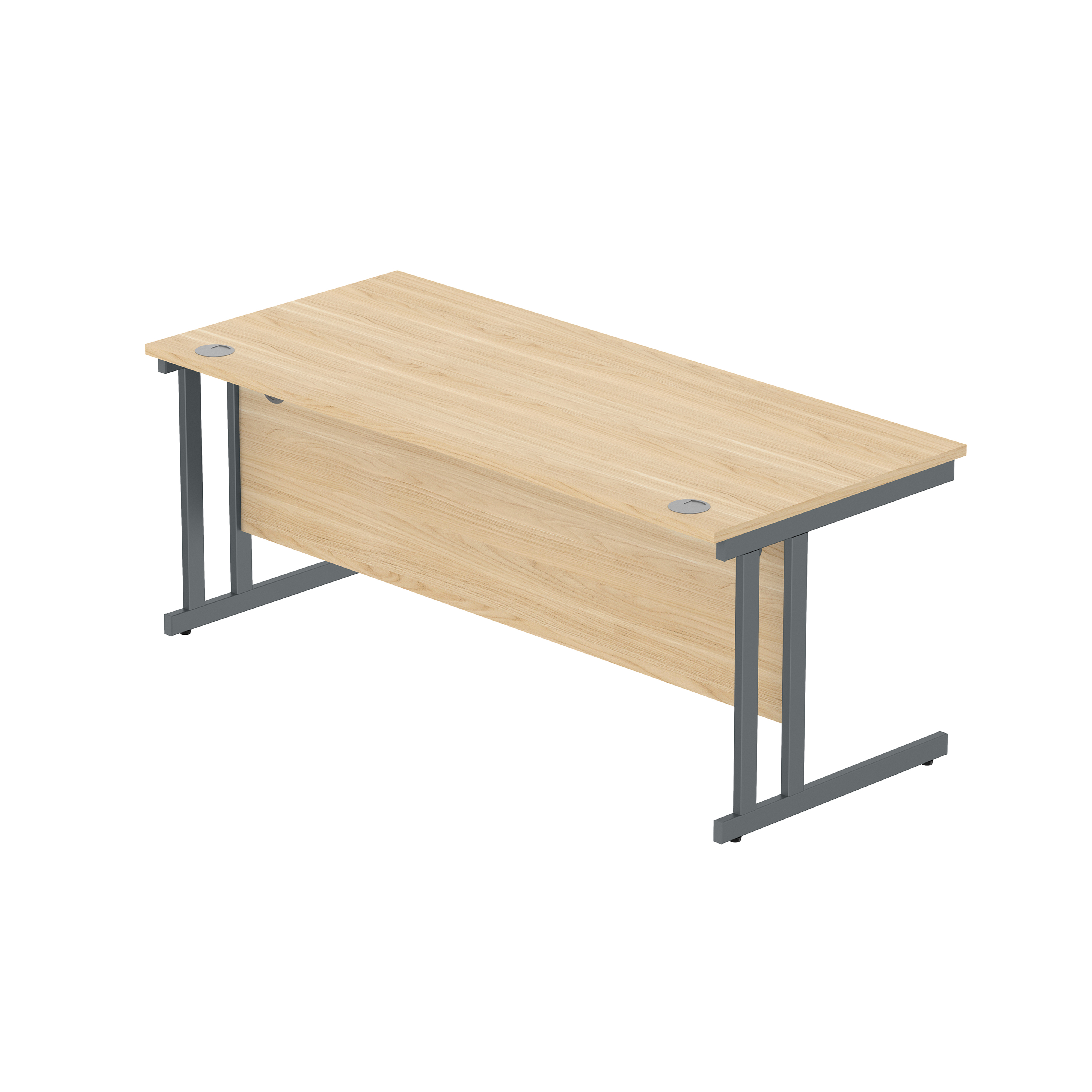 Office Rectangular Desk with Steel Double Upright Cantilever Frame (FSC) | 1800X800 | Canadian Oak/Graphite thumbnail 5