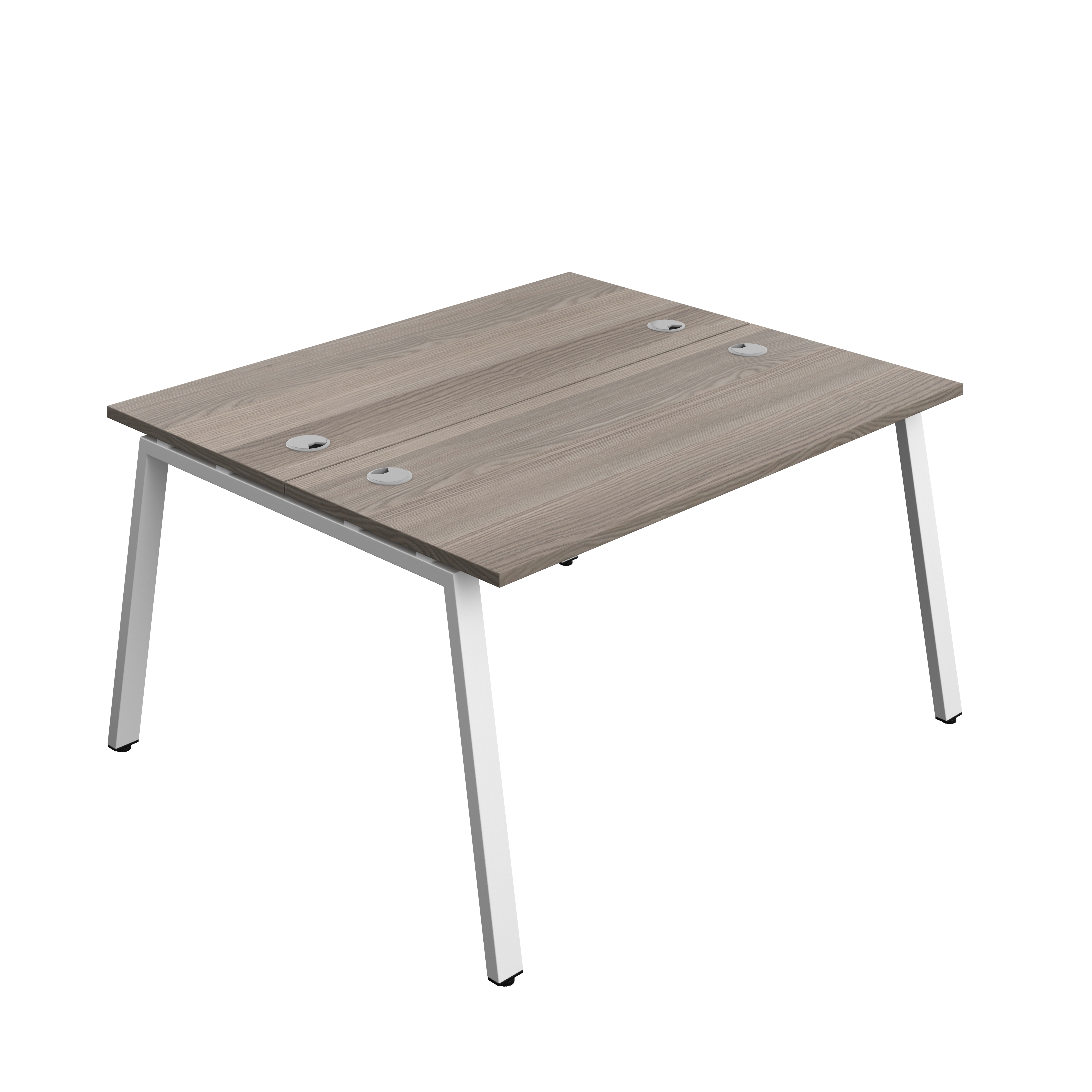 Synergy Bench with Cable Ports: 2 Person (FSC) : A-Frame Leg : 1400 | 600 | Grey Oak/White