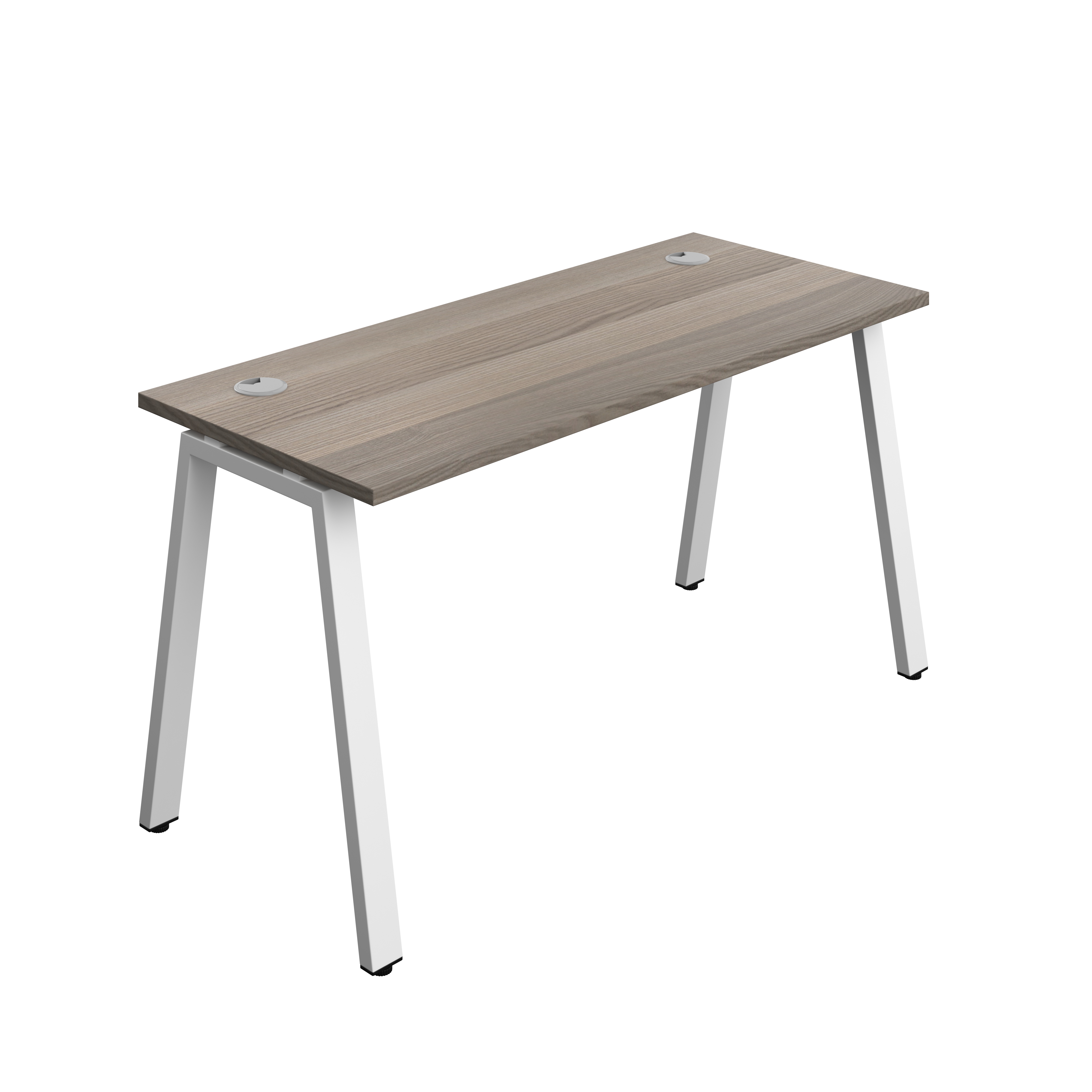 Synergy Bench with Cable Ports: 1 Person (FSC) : A-Frame Leg : 1400 | 600 | Grey Oak/White