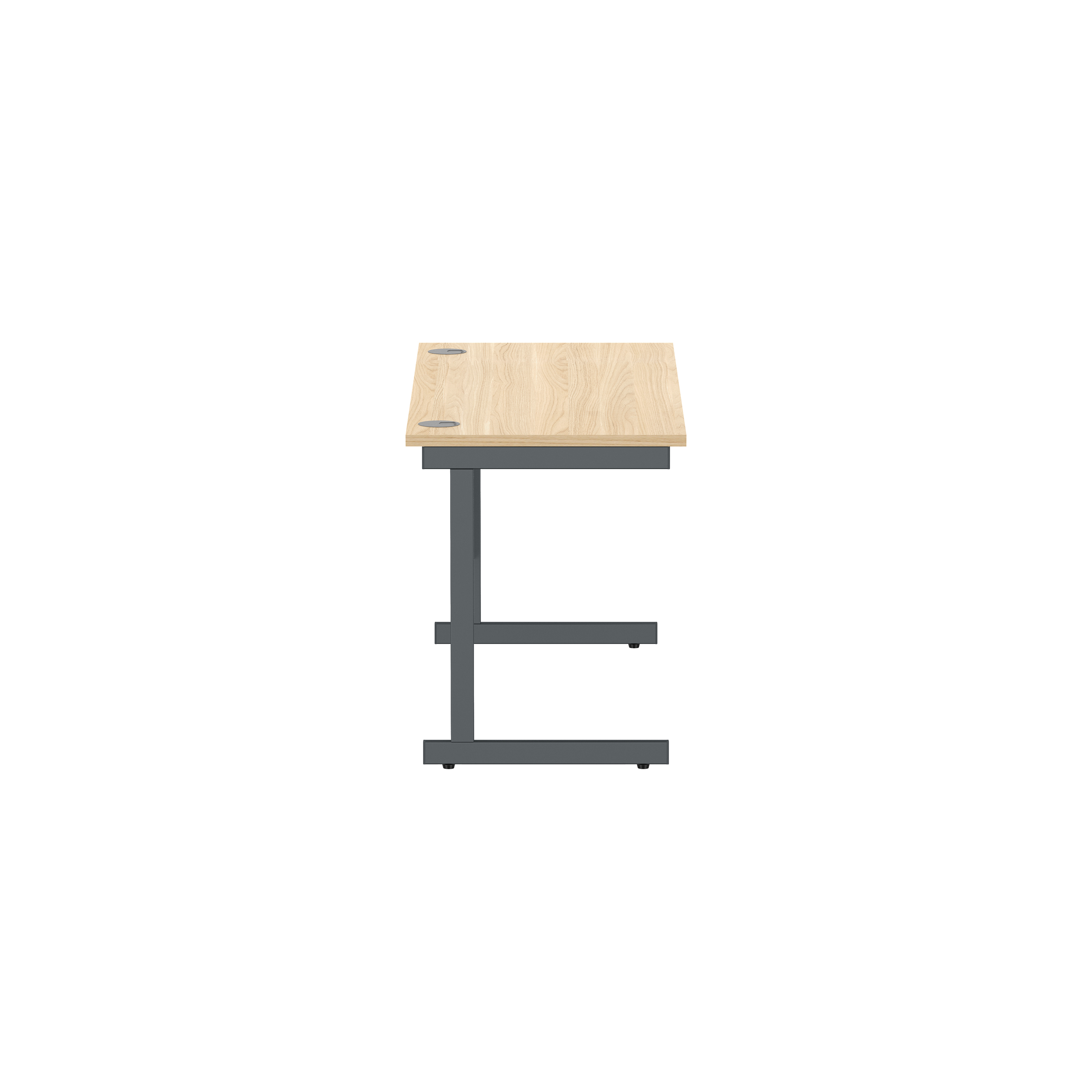 Office Rectangular Desk with Steel Single Upright Cantilever Frame (FSC) | 1400X600 | Canadian Oak/Graphite thumbnail 4
