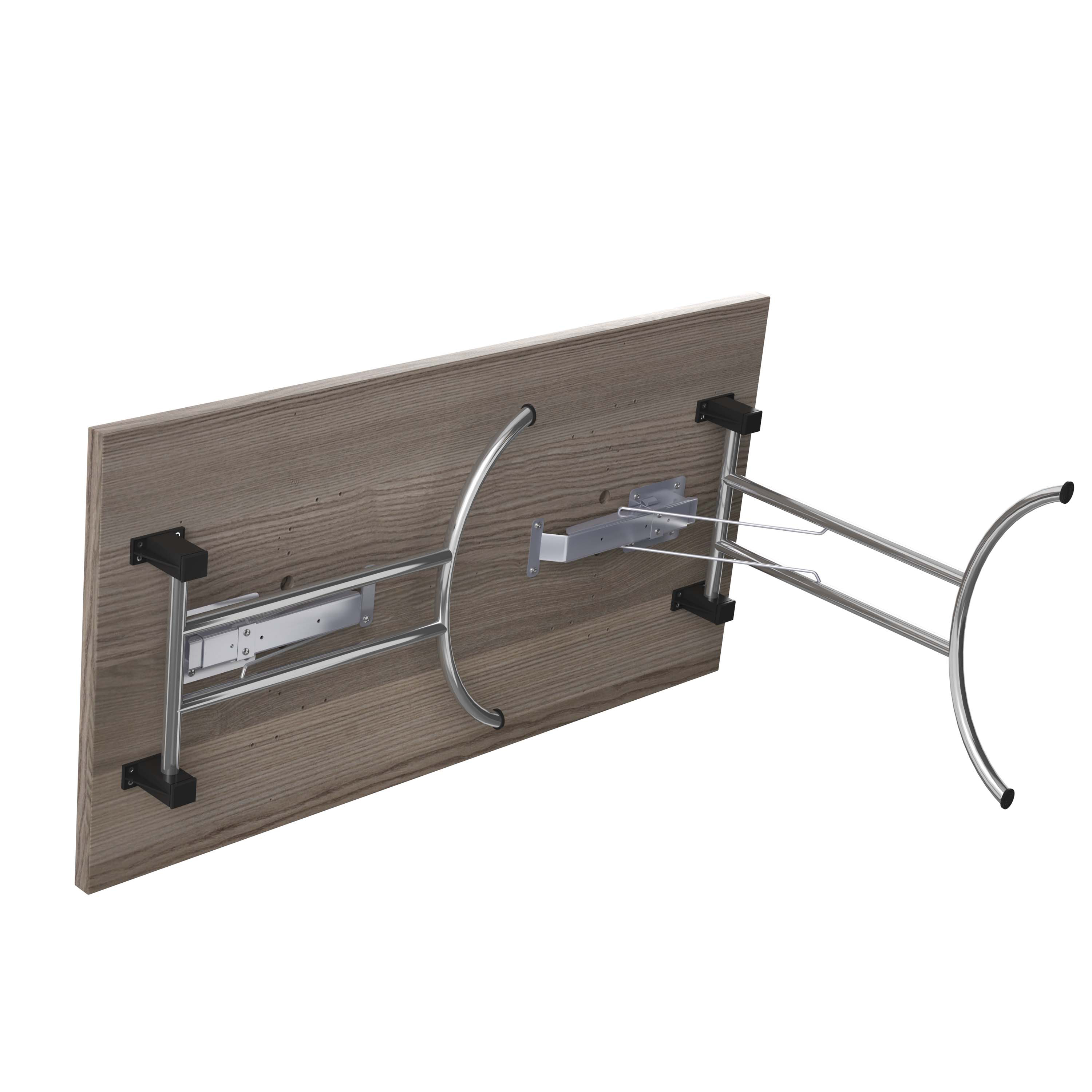 One Union Rectangular Folding Table (FSC) | 1400 X 700 | Grey Oak/Silver thumbnail 4